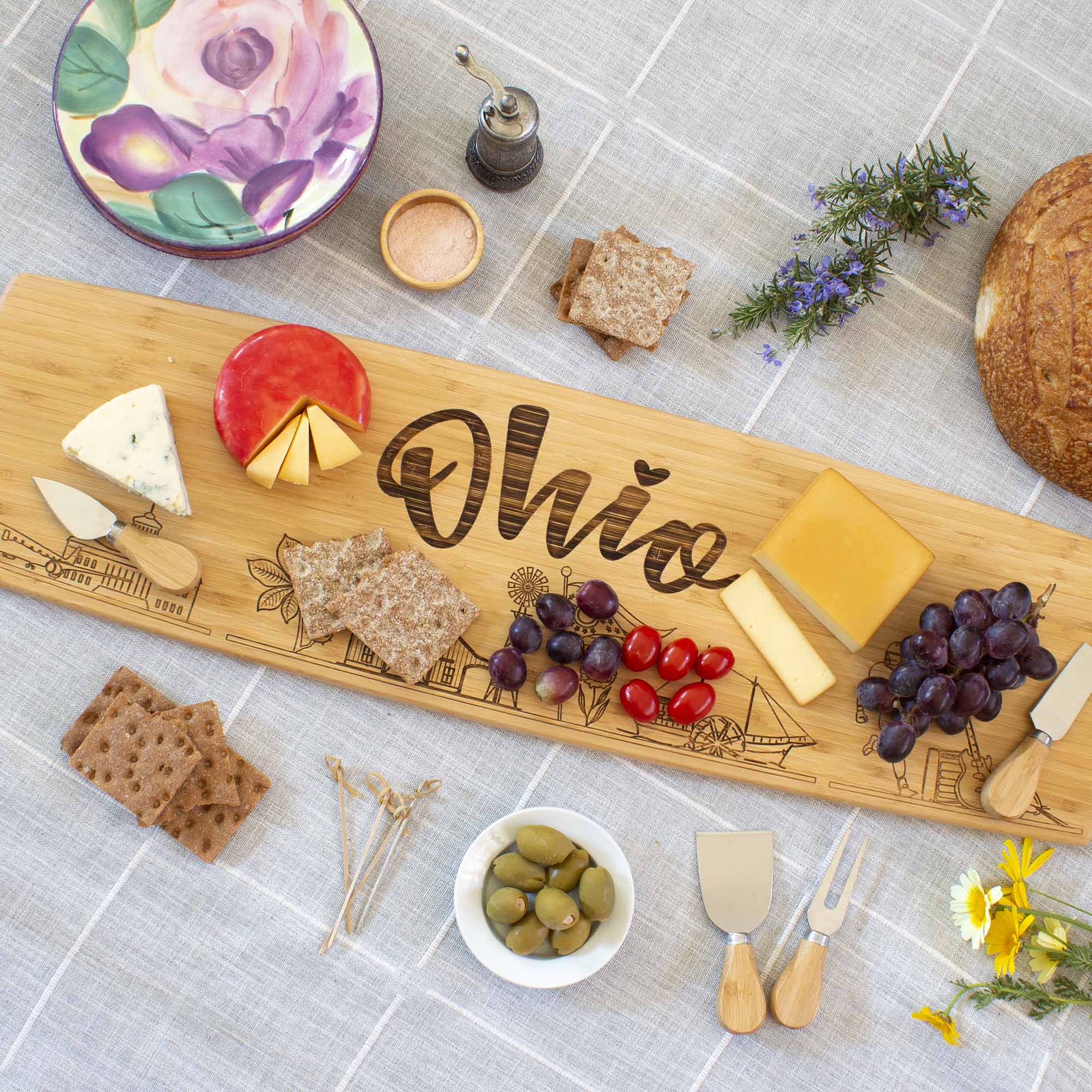totally-bamboo-ohio-engraved-xl-charcuterie-board-30-x-8-1-2 image 2
