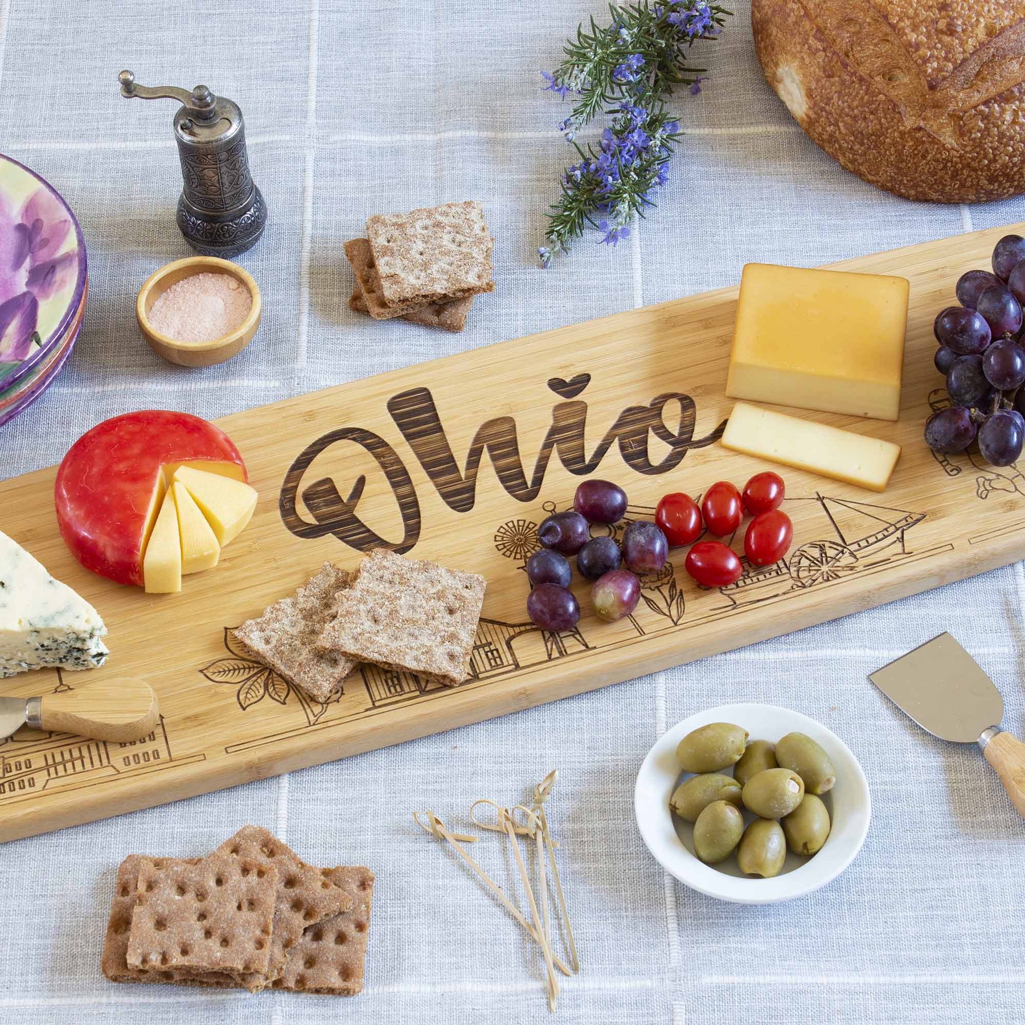 totally-bamboo-ohio-engraved-xl-charcuterie-board-30-x-8-1-2 image 4