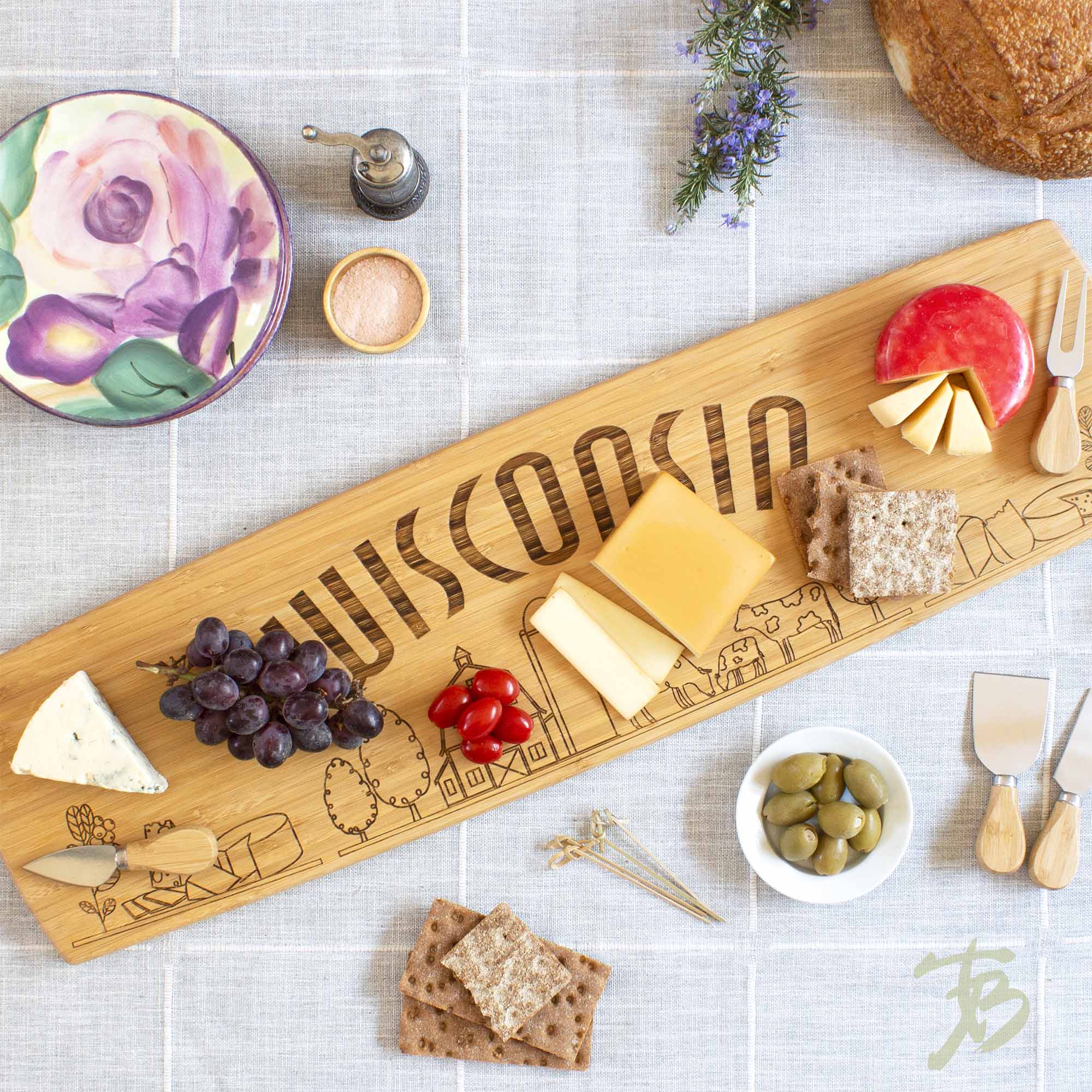 totally-bamboo-wisconsin-engraved-xl-charcuterie-board-30-x-8-5-laser-engraved-s image 2