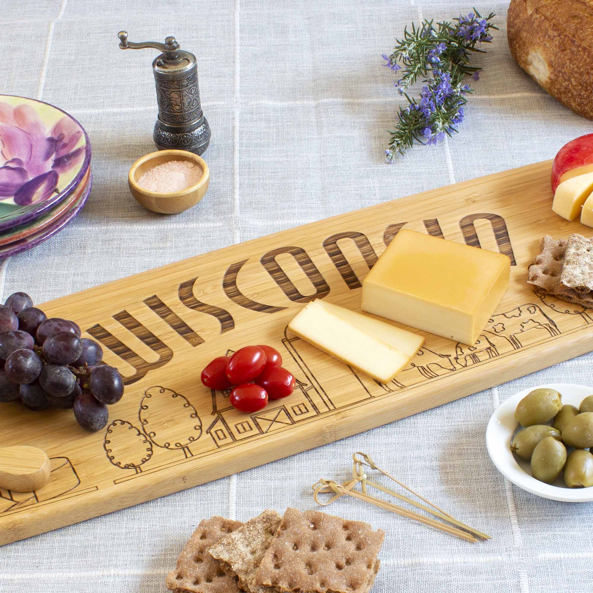 totally-bamboo-wisconsin-engraved-xl-charcuterie-board-30-x-8-5-laser-engraved-s image 4