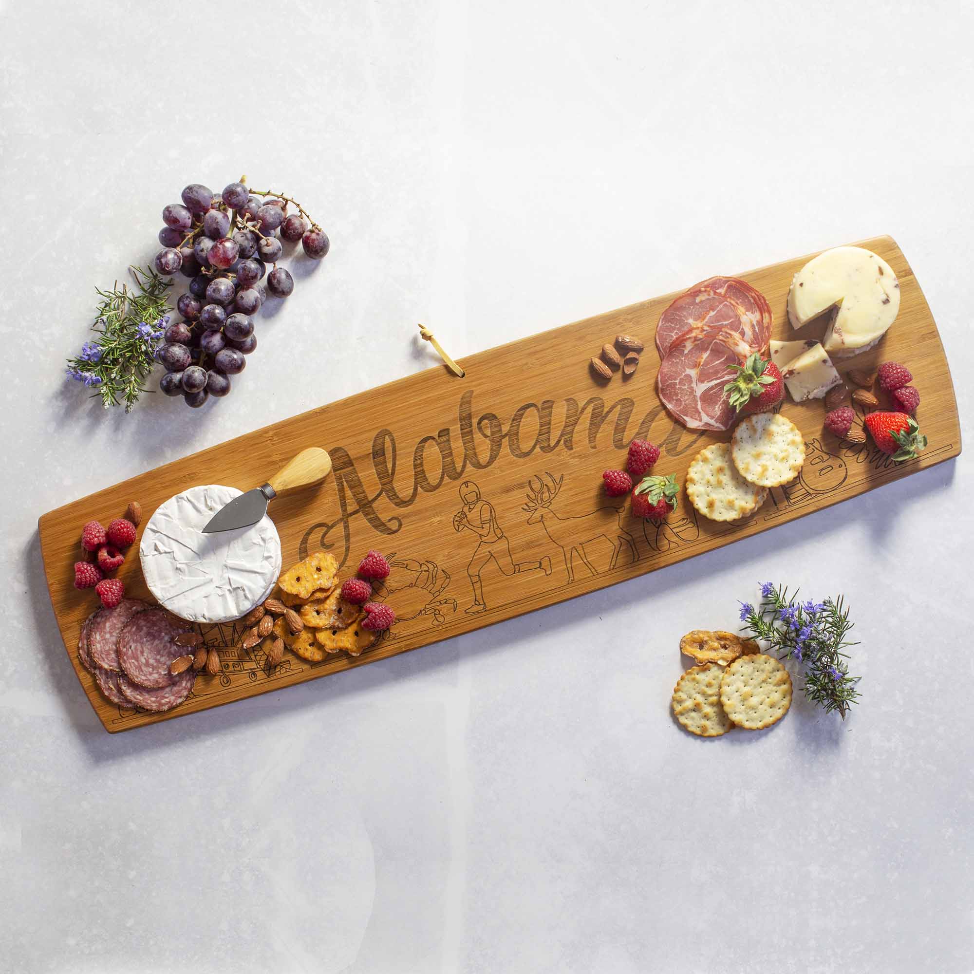 totally-bamboo-alabama-engraved-xl-charcuterie-board-30-x-8-1-2 image 2