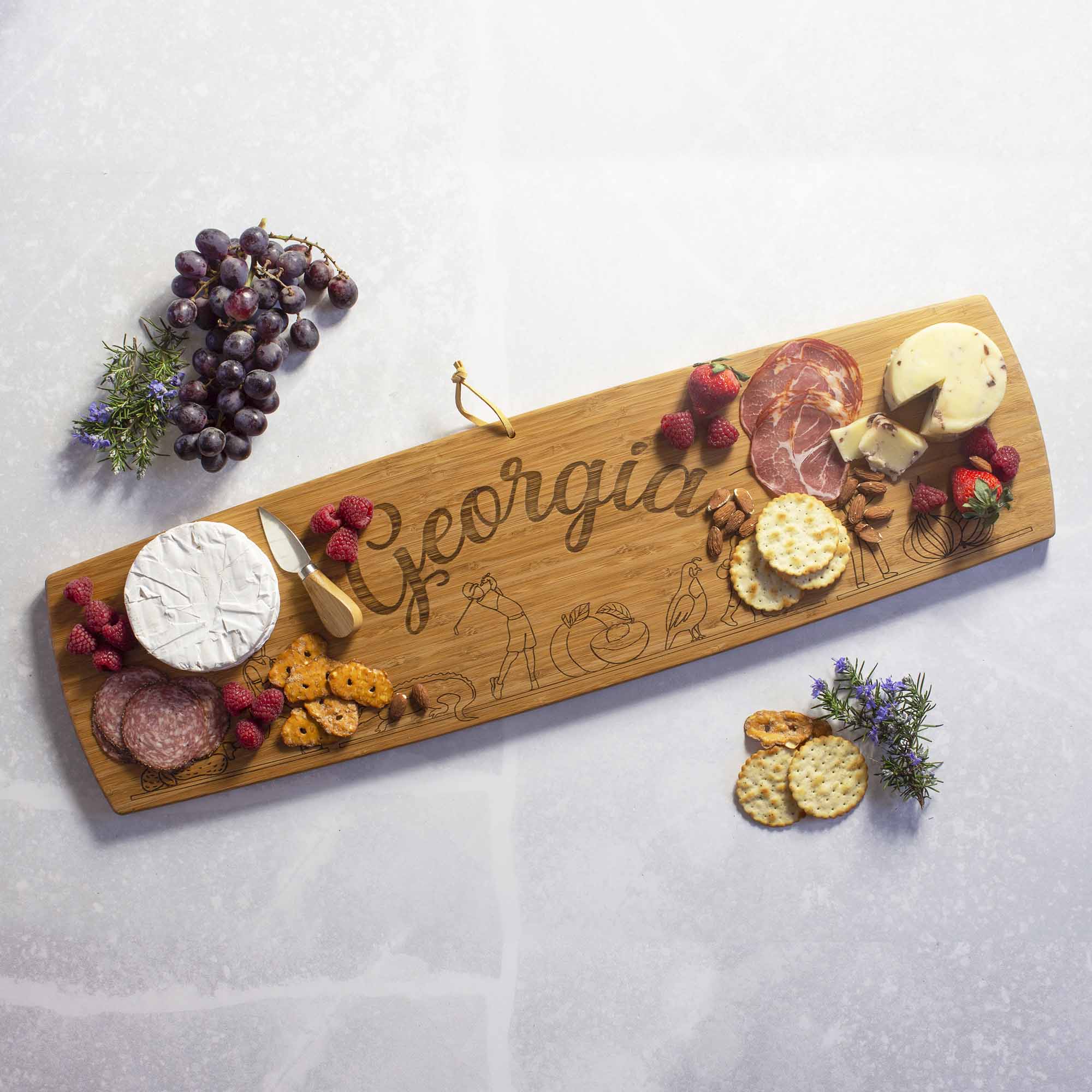 totally-bamboo-georgia-engraved-xl-charcuterie-board-30-x-8-5 image 2