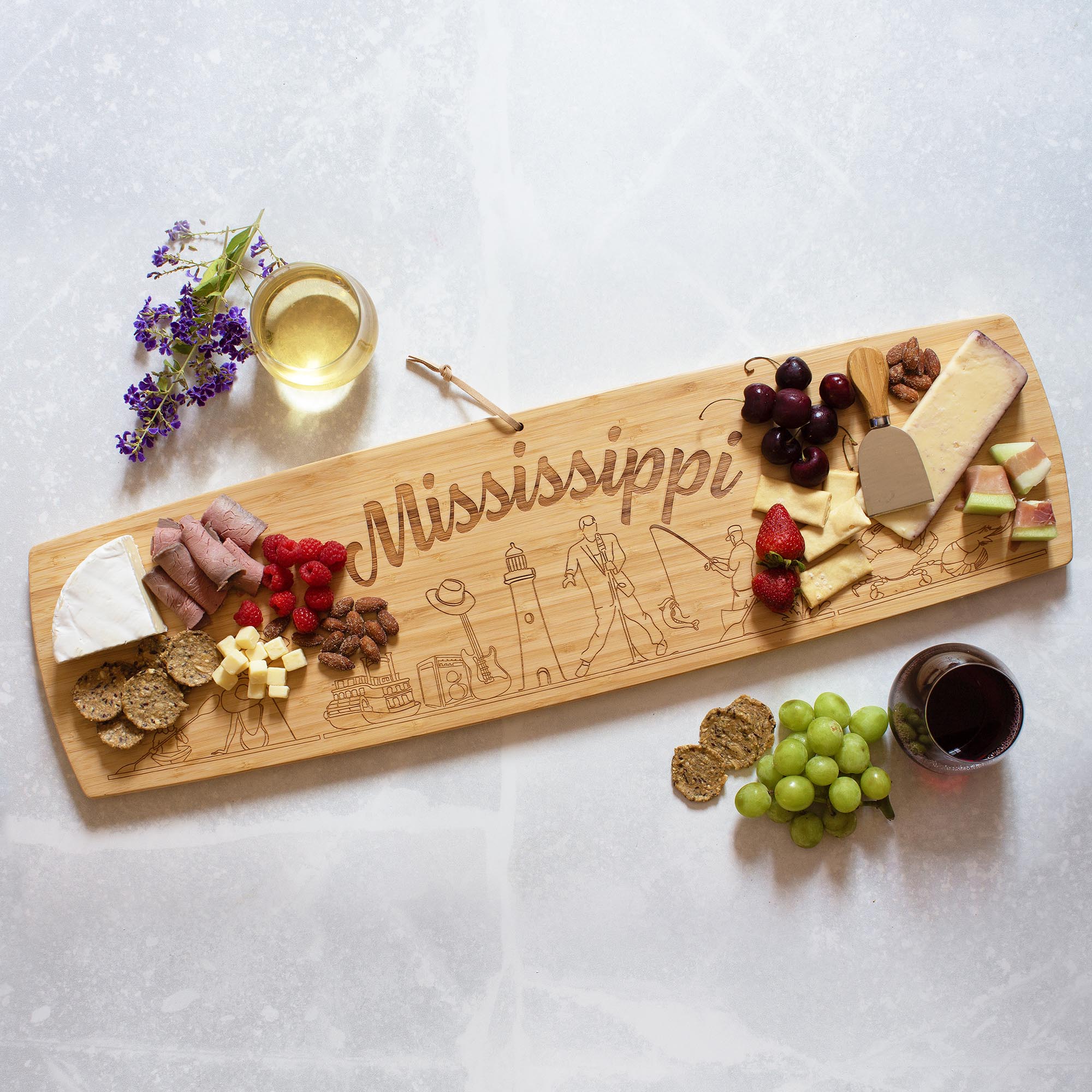 totally-bamboo-mississippi-engraved-xl-charcuterie-board-30-x-8-5 image 2