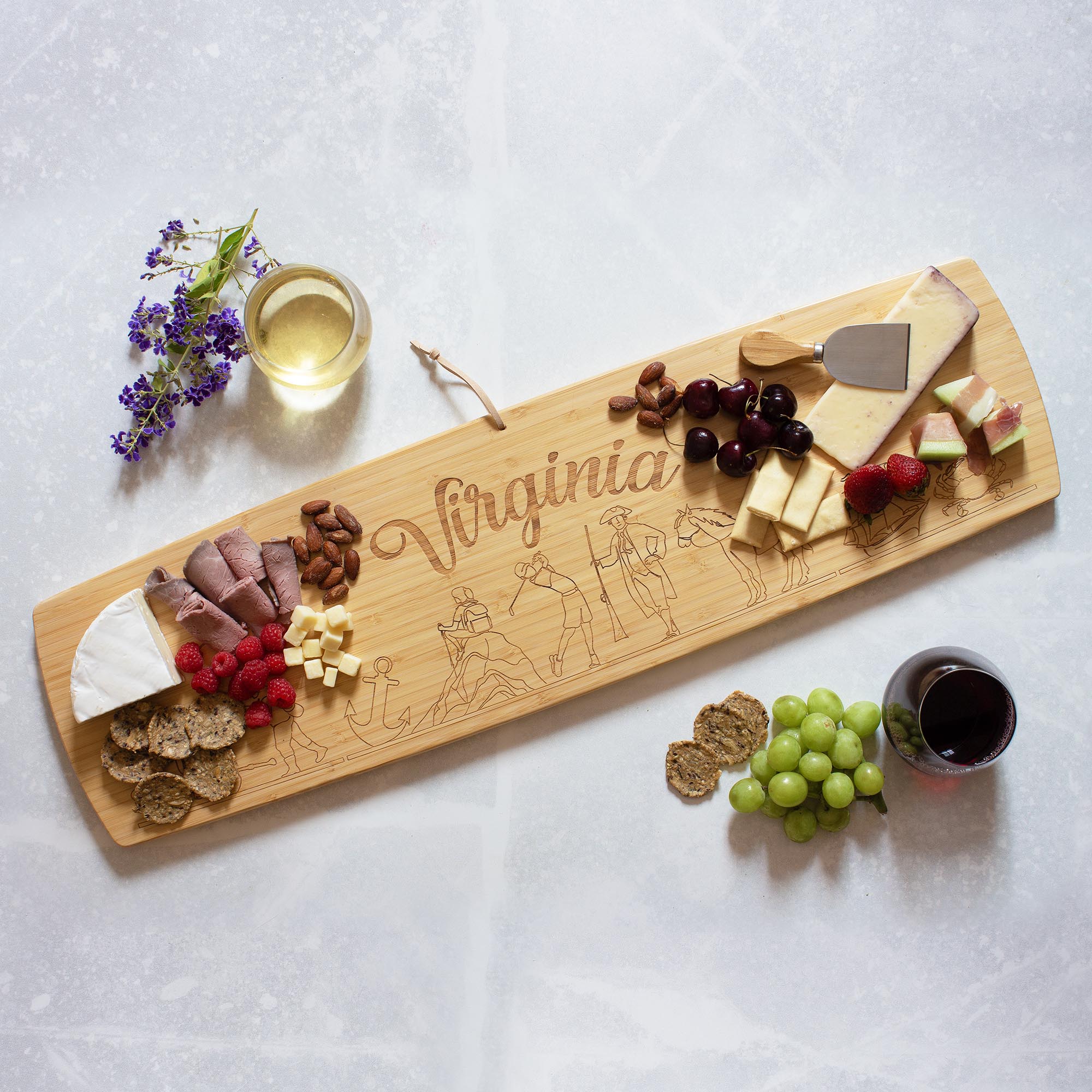 totally-bamboo-virginia-engraved-xl-charcuterie-board-30-x-8-5 image 6