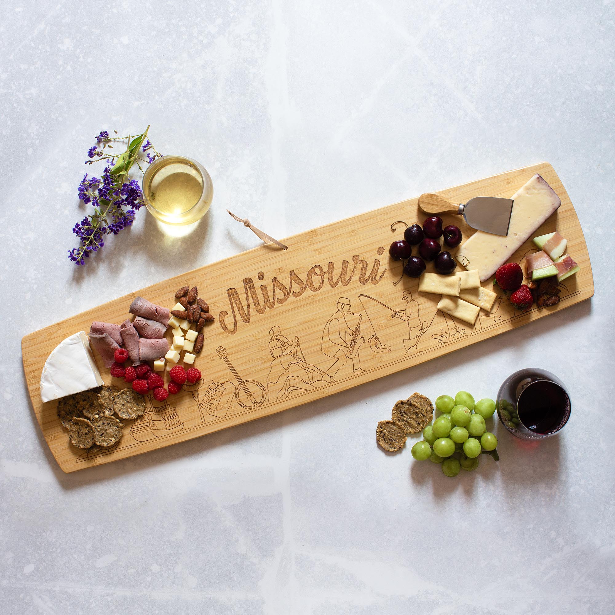 totally-bamboo-missouri-engraved-xl-charcuterie-board-30-x-8-5 image 2