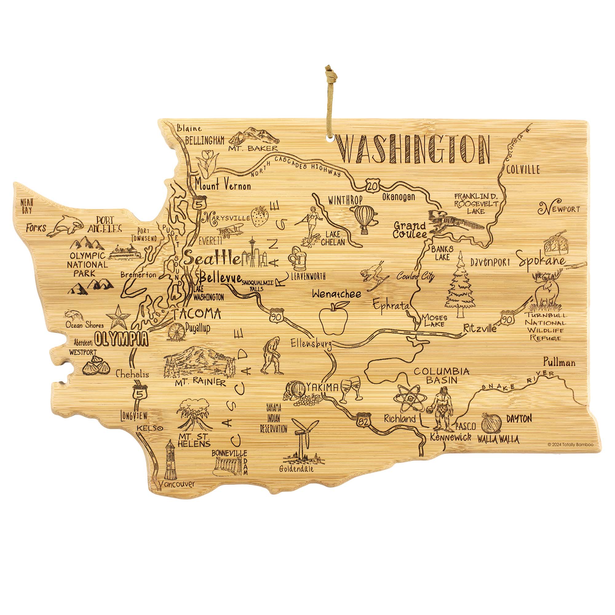 totally-bamboo-destination-washington-state-shaped-cutting-board-15-5-x-10 image 1