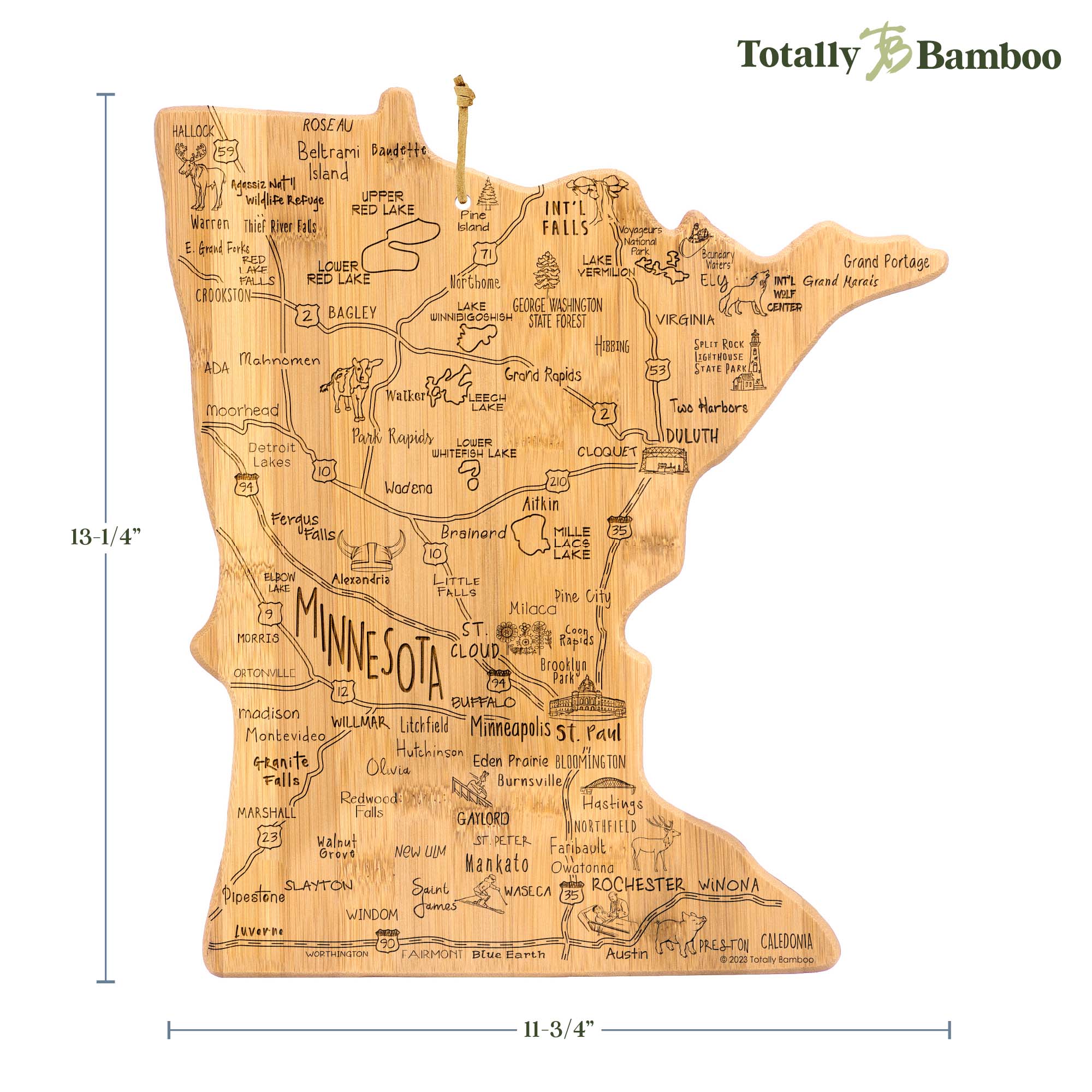 totally-bamboo-destination-minnesota-cutting-board-13-1-4-x-11-3-4 image 8