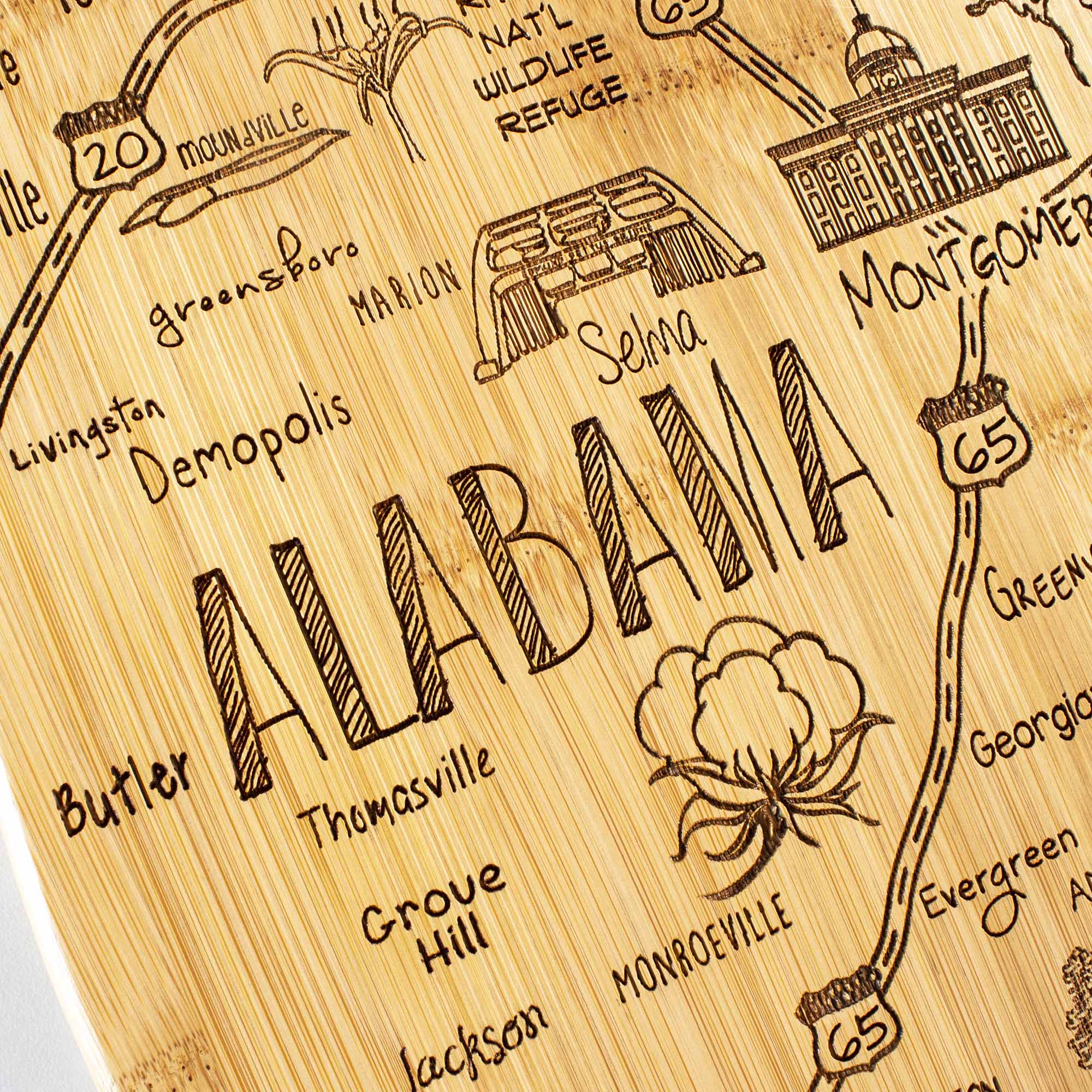 totally-bamboo-destination-alabama-cutting-board-state-shaped-with-engraved-citi image 5