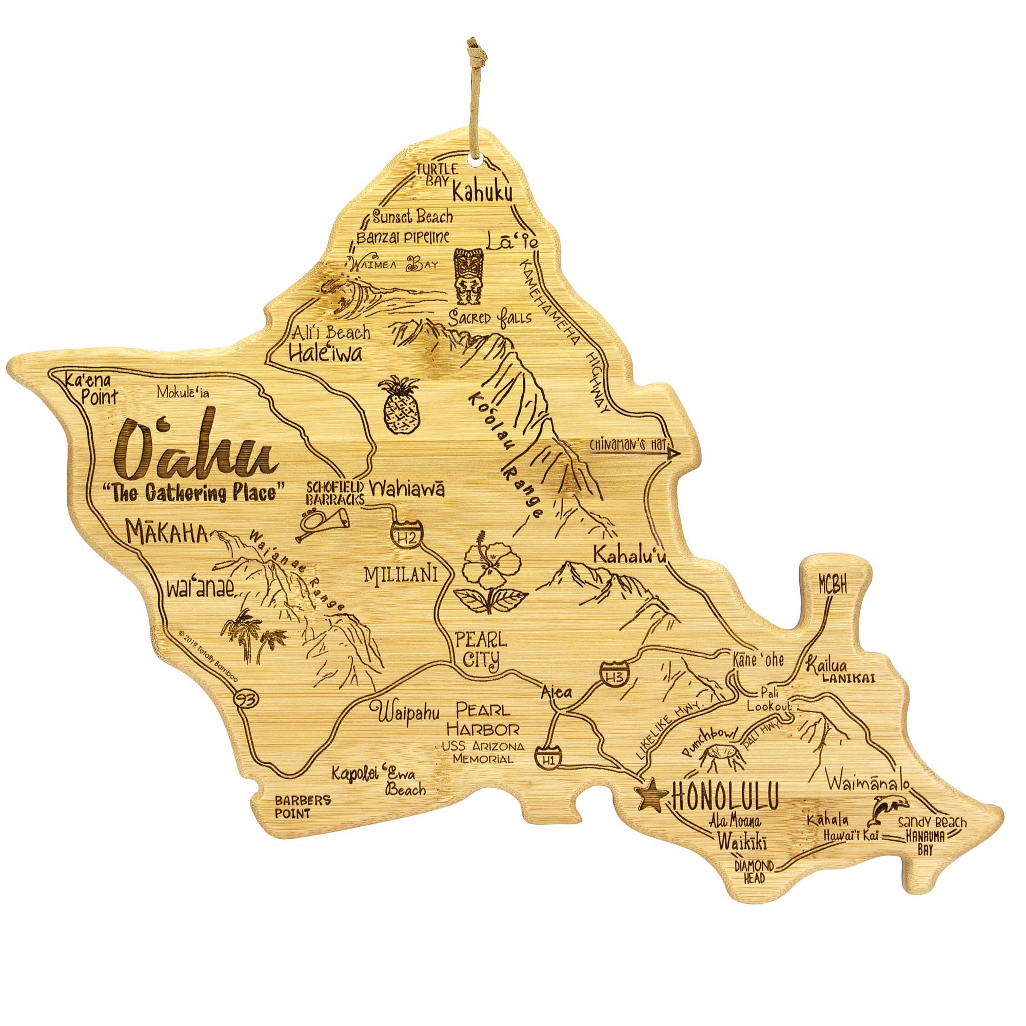 totally-bamboo-destination-oahu-cutting-board-14-x-11 image 1