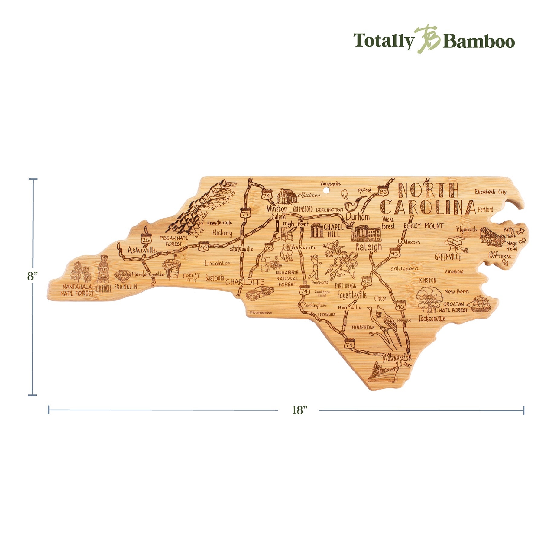 totally-bamboo-destination-north-carolina-cutting-board-18-x-8 image 8