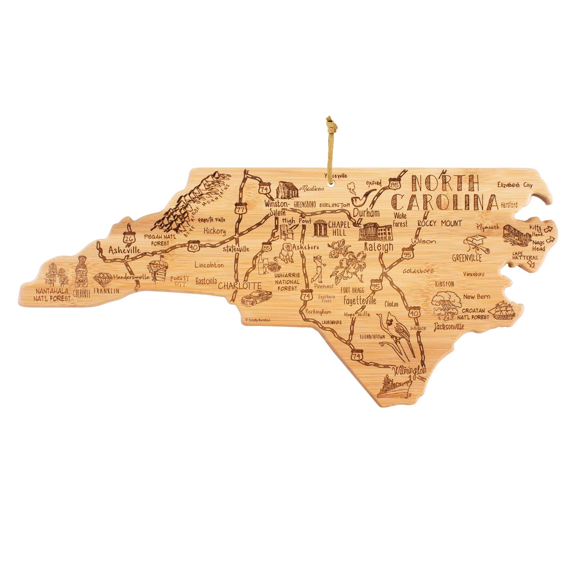 totally-bamboo-destination-north-carolina-cutting-board-18-x-8 image 1