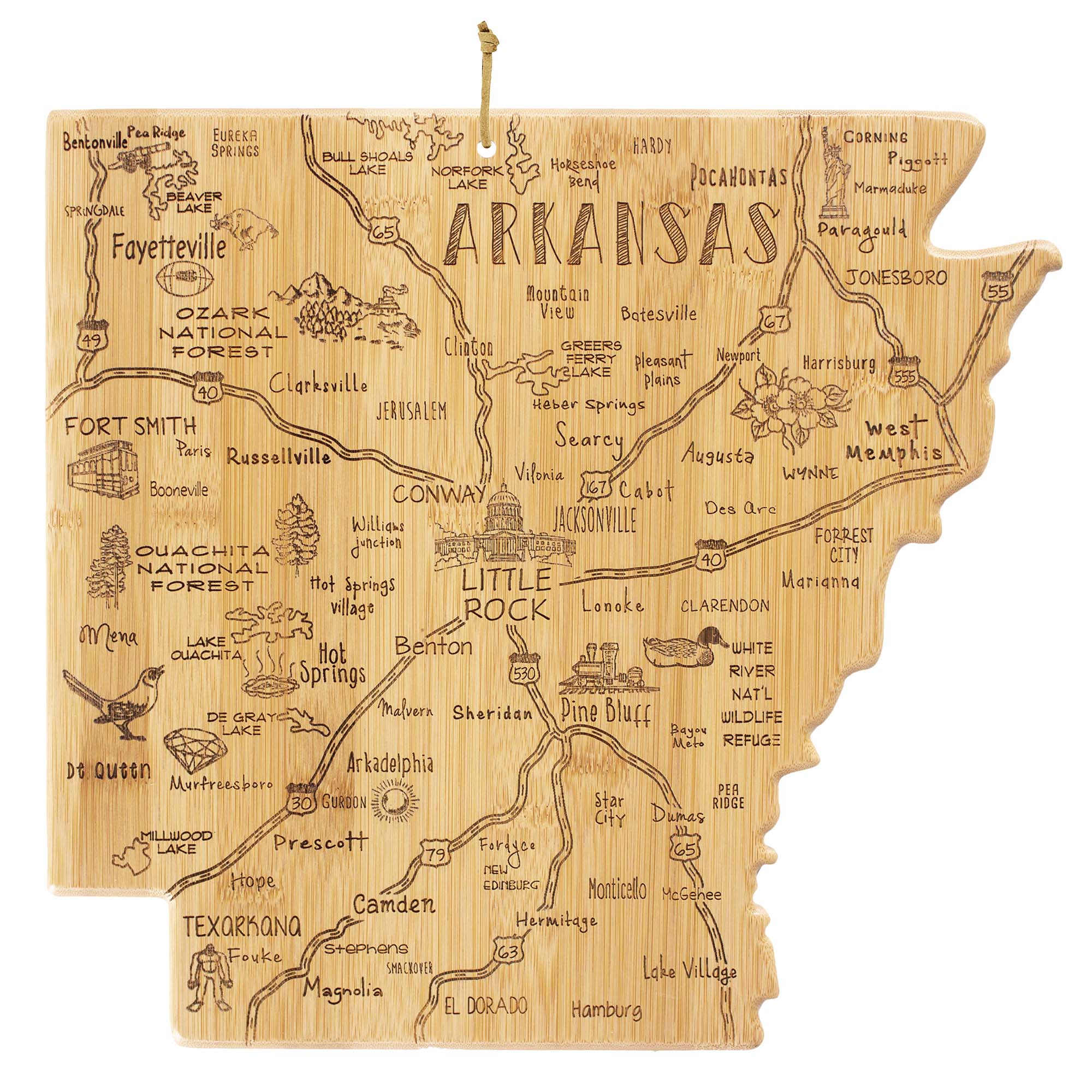 totally-bamboo-destination-arkansas-cutting-board-13-x-12 image 1