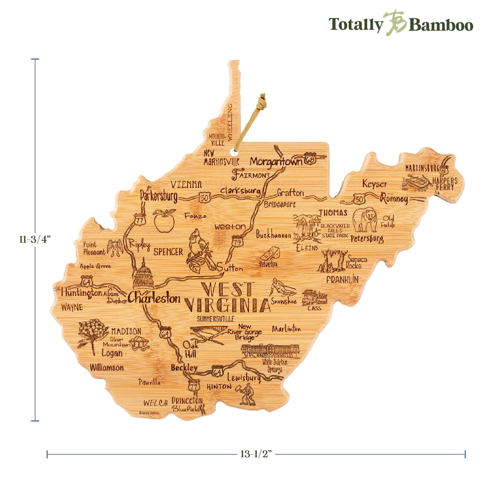 totally-bamboo-destination-west-virginia-cutting-board-13-5-x-11-75 image 8