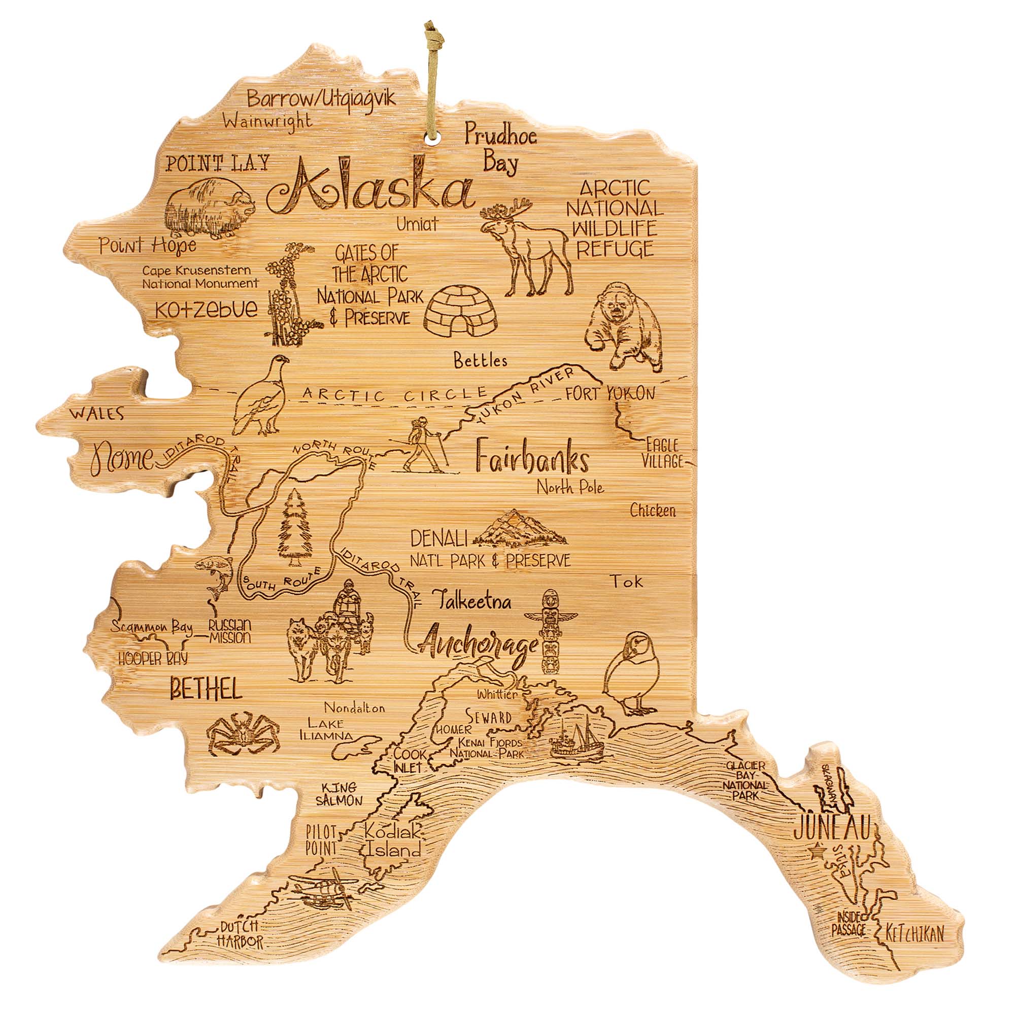 totally-bamboo-destination-alaska-cutting-board-13-375-x-13-5 image 1