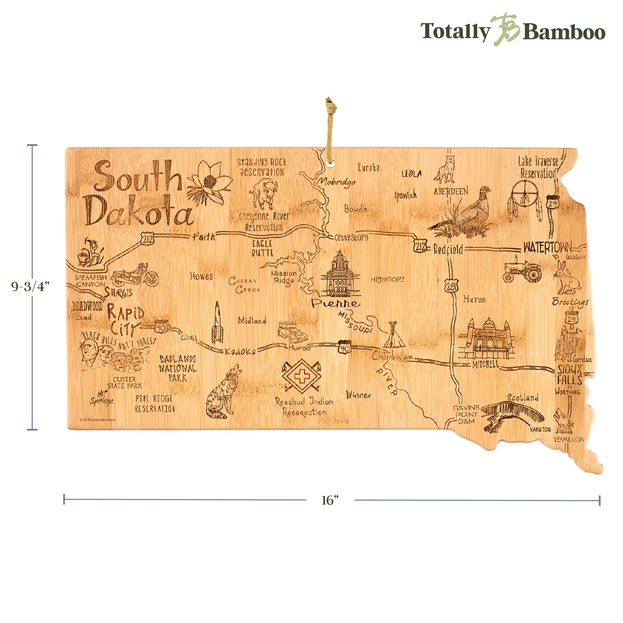 totally-bamboo-destination-south-dakota-cutting-board-9-75-x-16 image 8