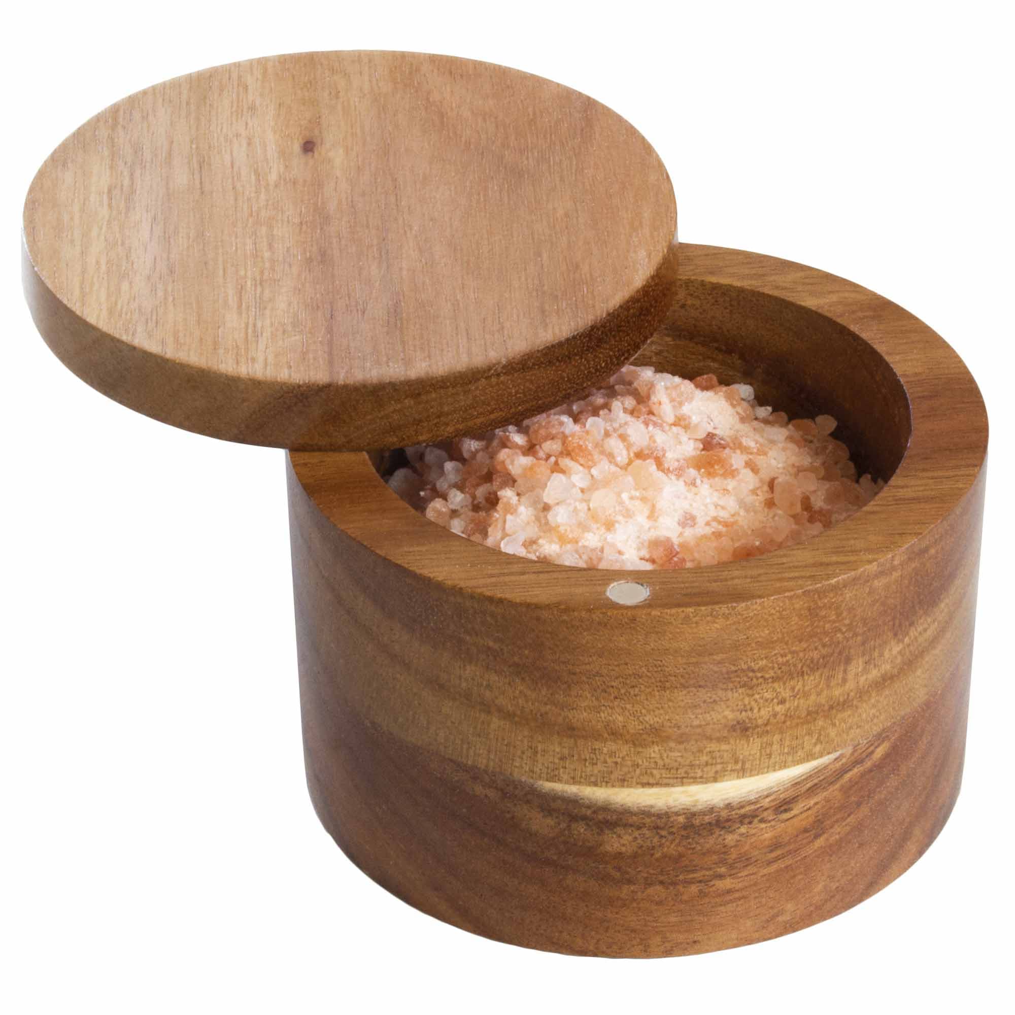 totally-bamboo-rock-branch-acacia-salt-cellar-with-magnetic-lock-lid-6-oz-capaci image 1