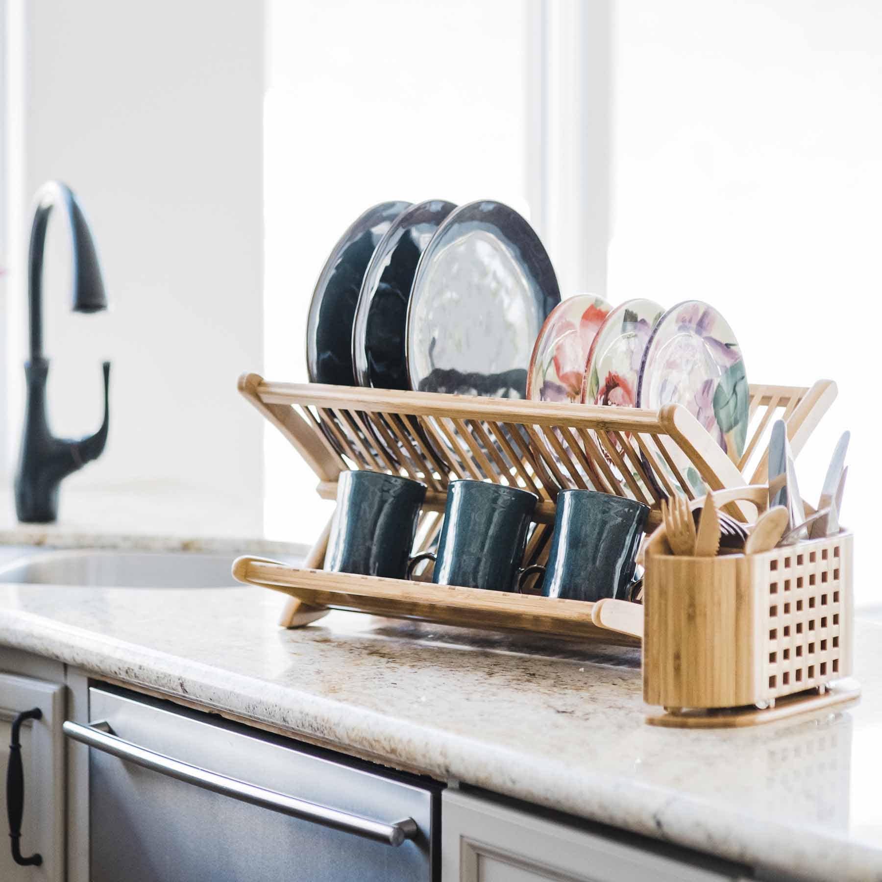 totally-bamboo-utensil-caddy-for-eco-dish-rack-bamboo-3-chamber-organizer-with-a image 2