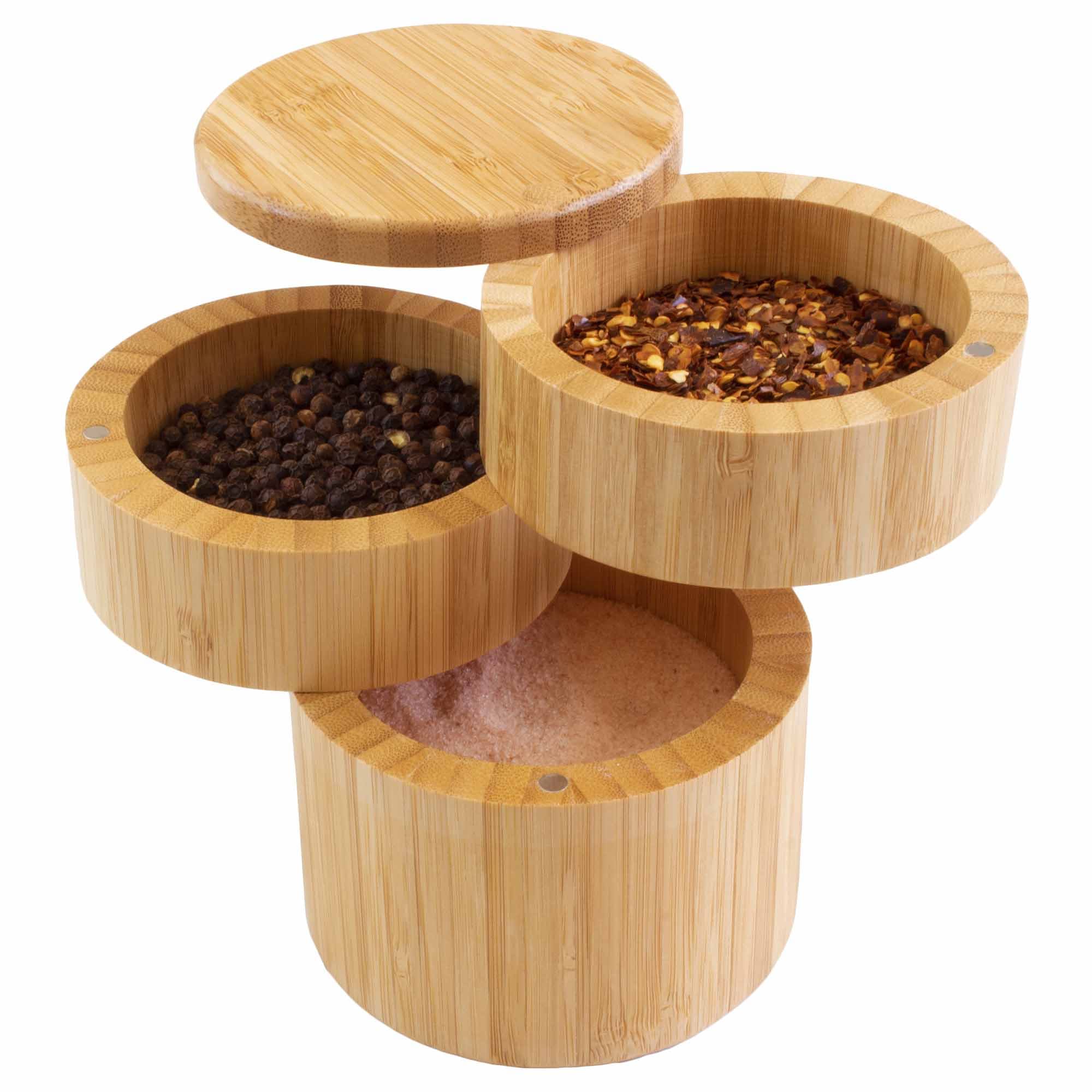 totally-bamboo-triple-salt-cellar-with-swivel-lids-1-1-3-cups-capacity image 1