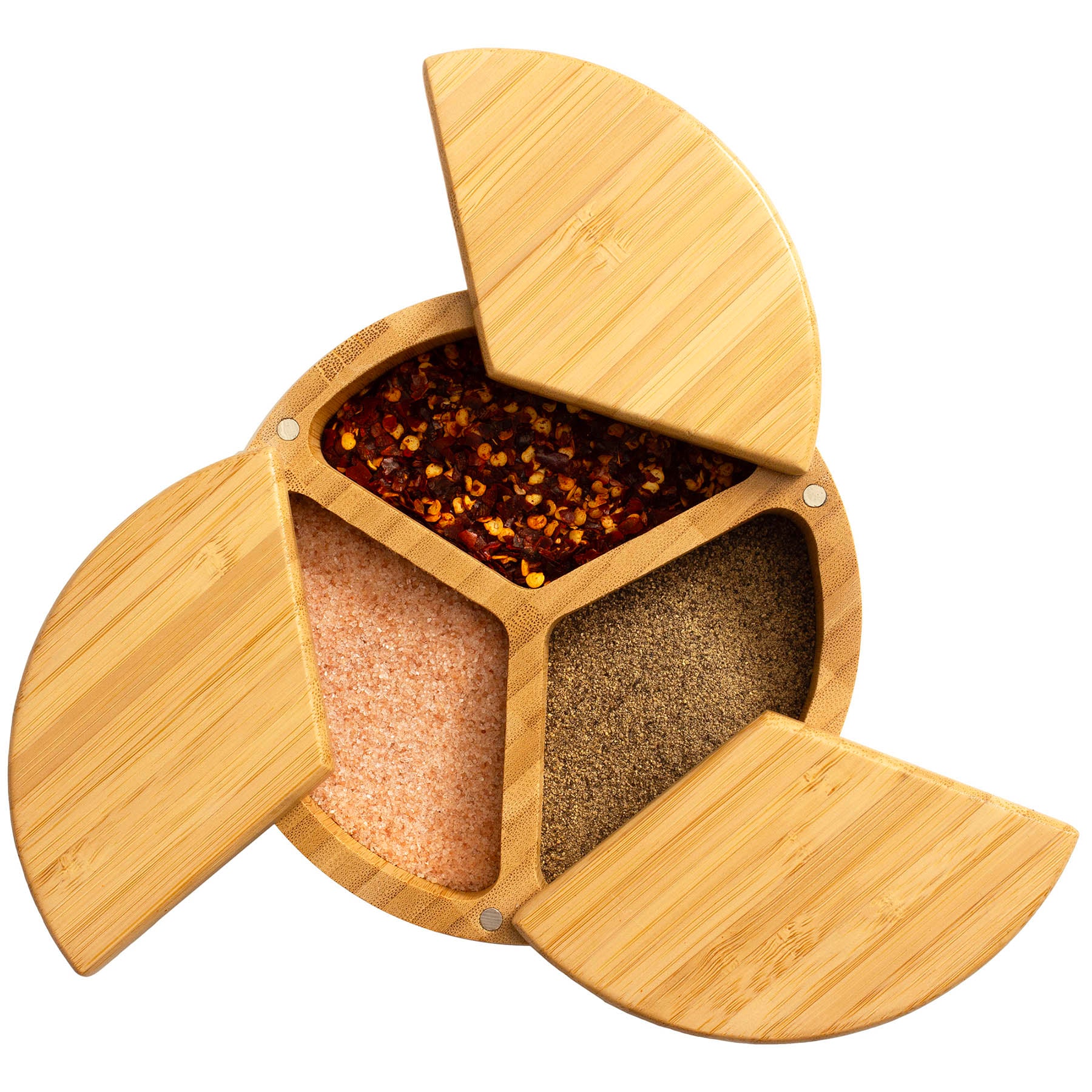 totally-bamboo-trio-salt-cellar-3-compartment-bamboo-salt-box image 1