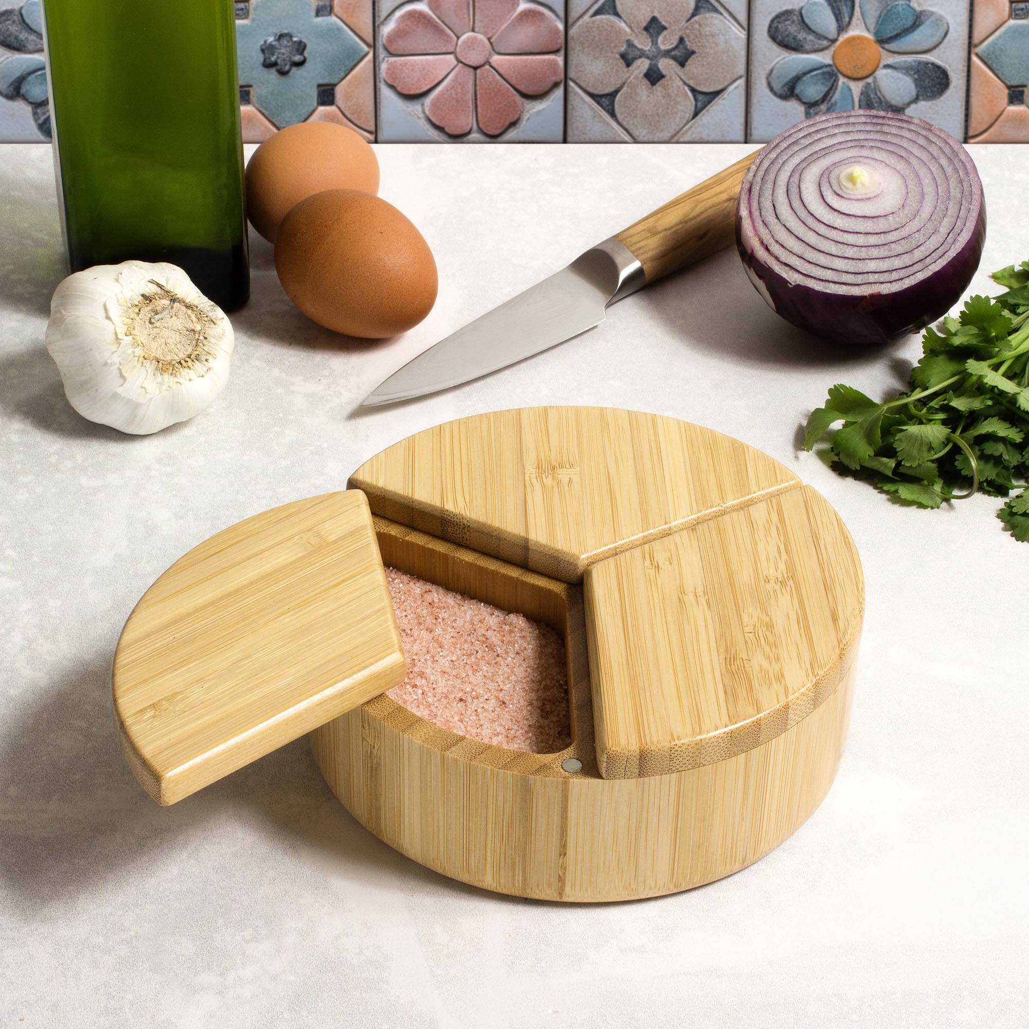 totally-bamboo-trio-salt-cellar-3-compartment-bamboo-salt-box image 4