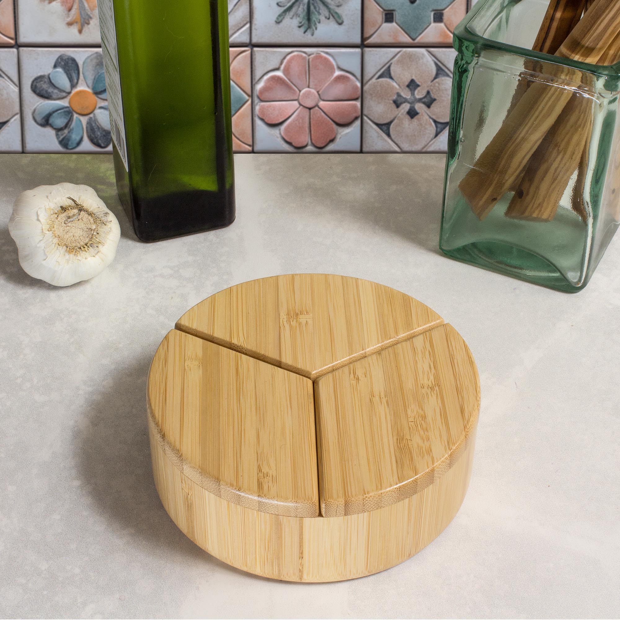 totally-bamboo-trio-salt-cellar-3-compartment-bamboo-salt-box image 2