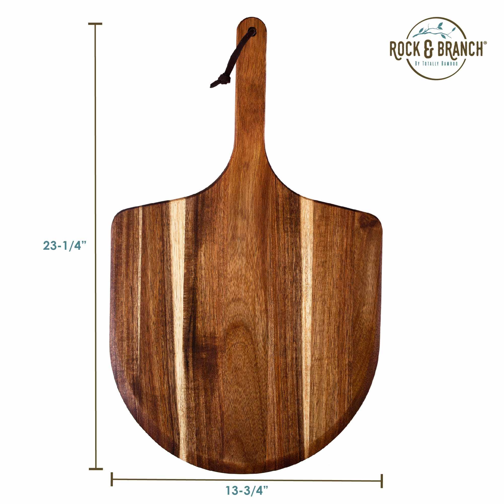 totally-bamboo-rock-branch-acacia-wood-pizza-peel-23-1-4-x-13-3-4-tapered-edge-f image 7