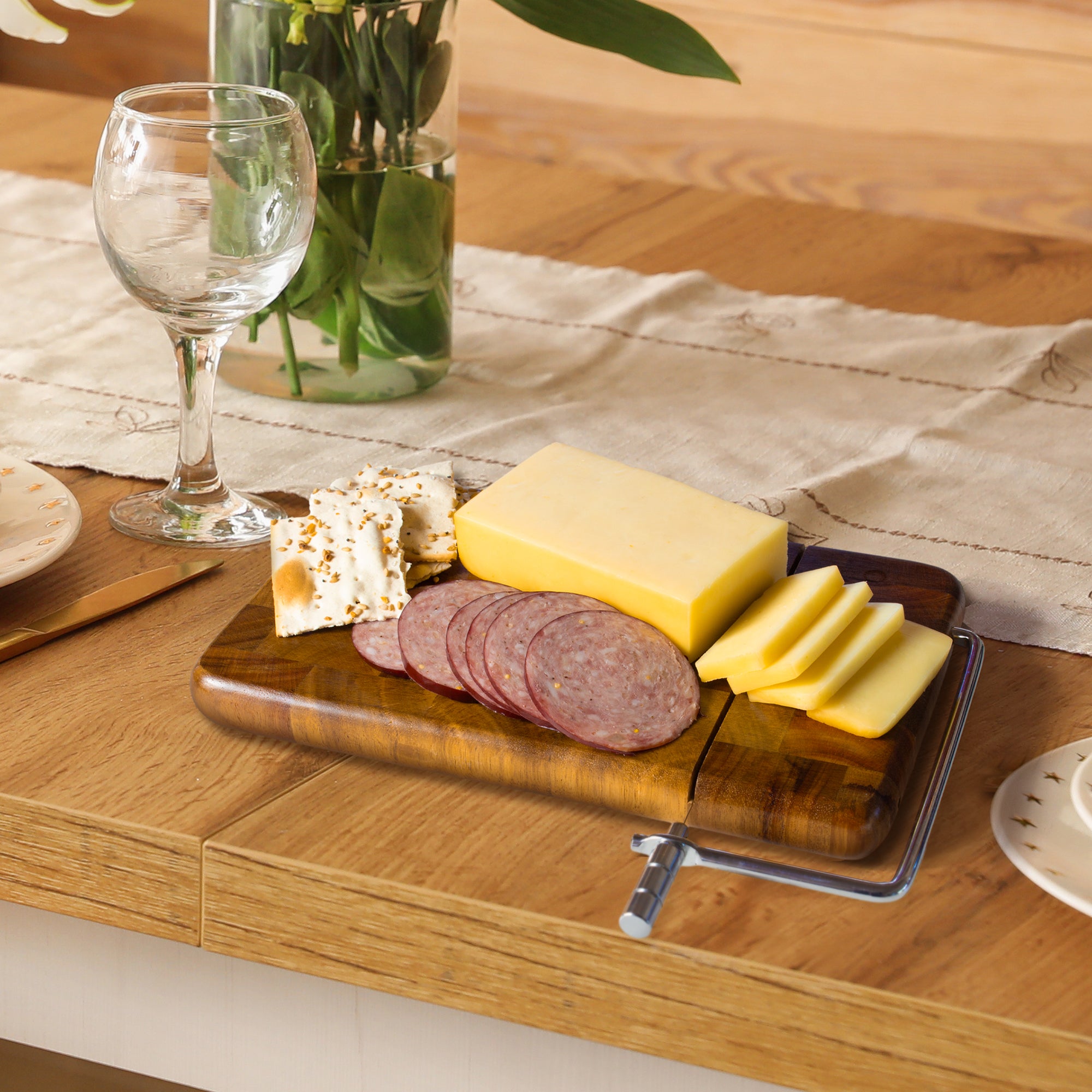 rock-branch-acacia-charcuterie-board-with-cheese-slicer image 3