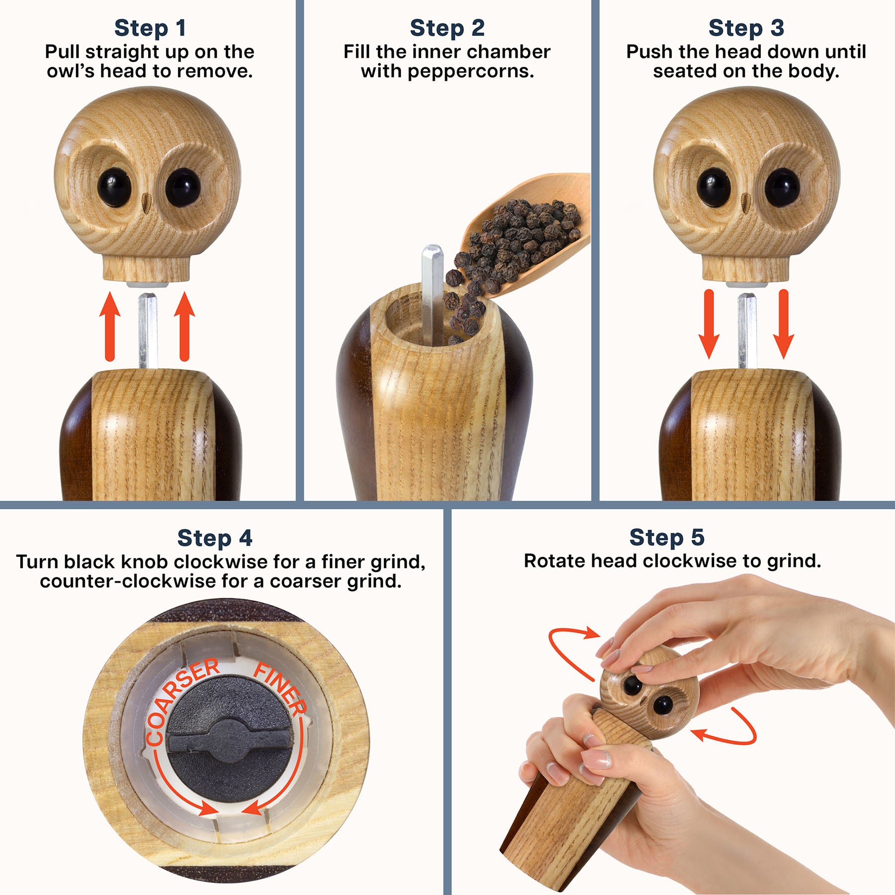 totally-bamboo-rock-branch-owl-pepper-mill image 6