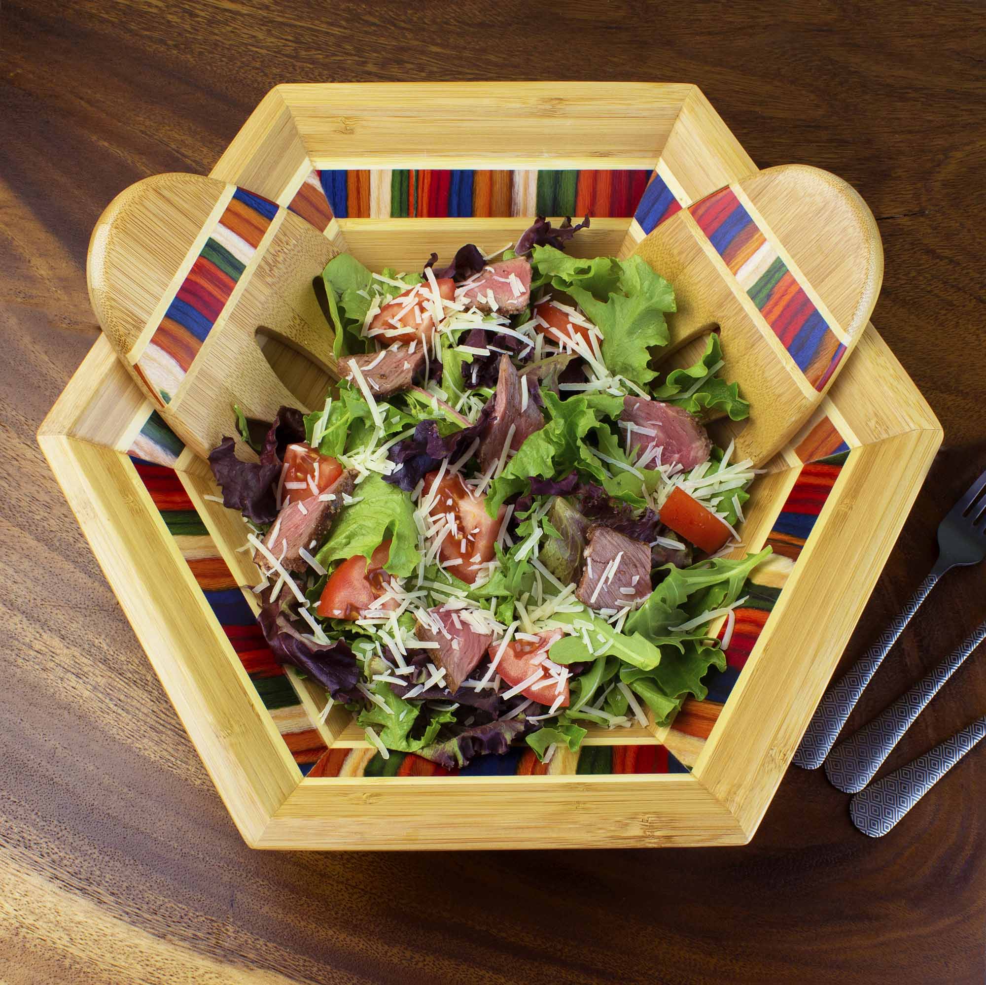 baltique-marrakesh-collection-salad-bowl-salad-hands-set-14-bamboo-bowl-with-bir image 2
