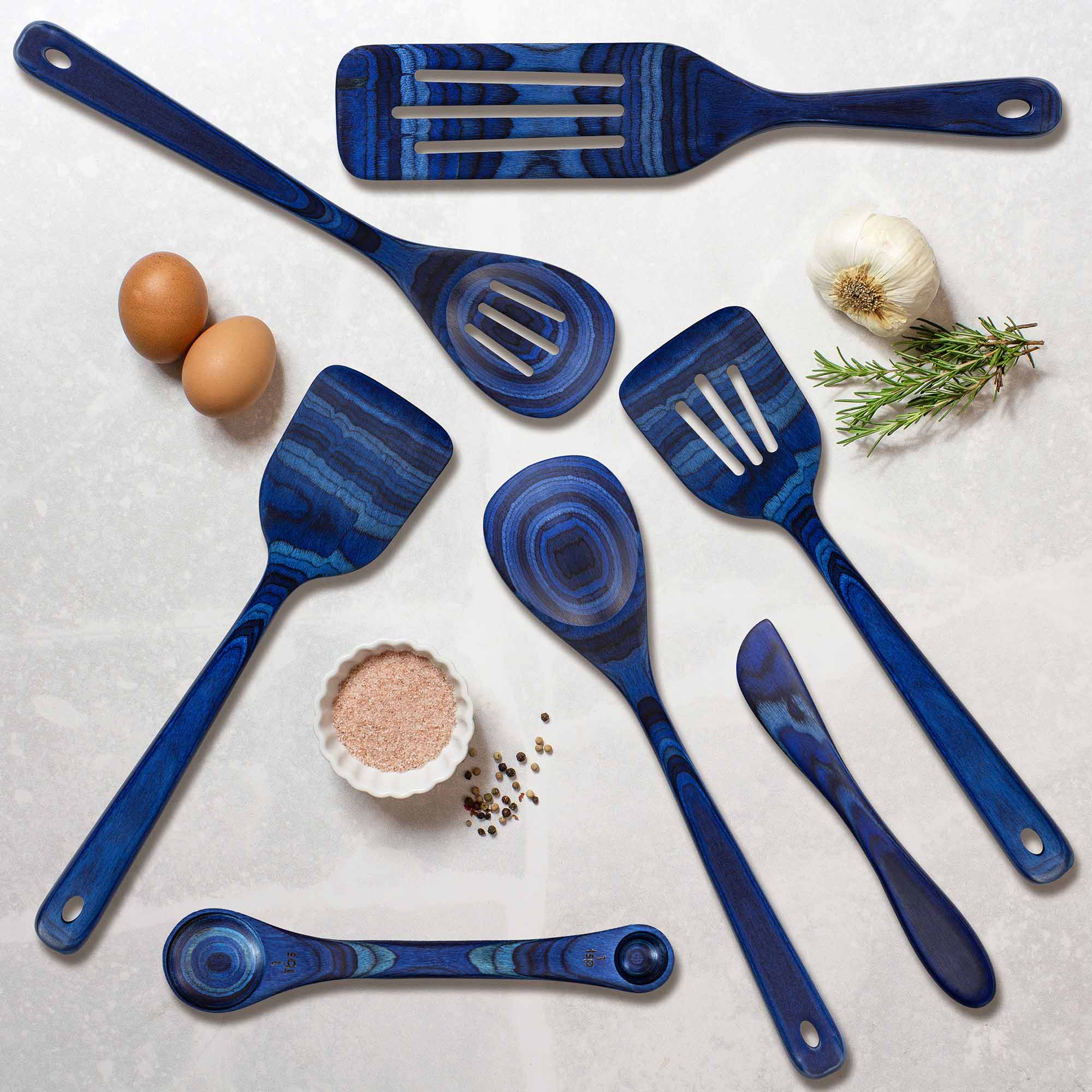 totally-bamboo-baltique-malta-collection-7-piece-cooking-utensil-set-blue-birch- image 2