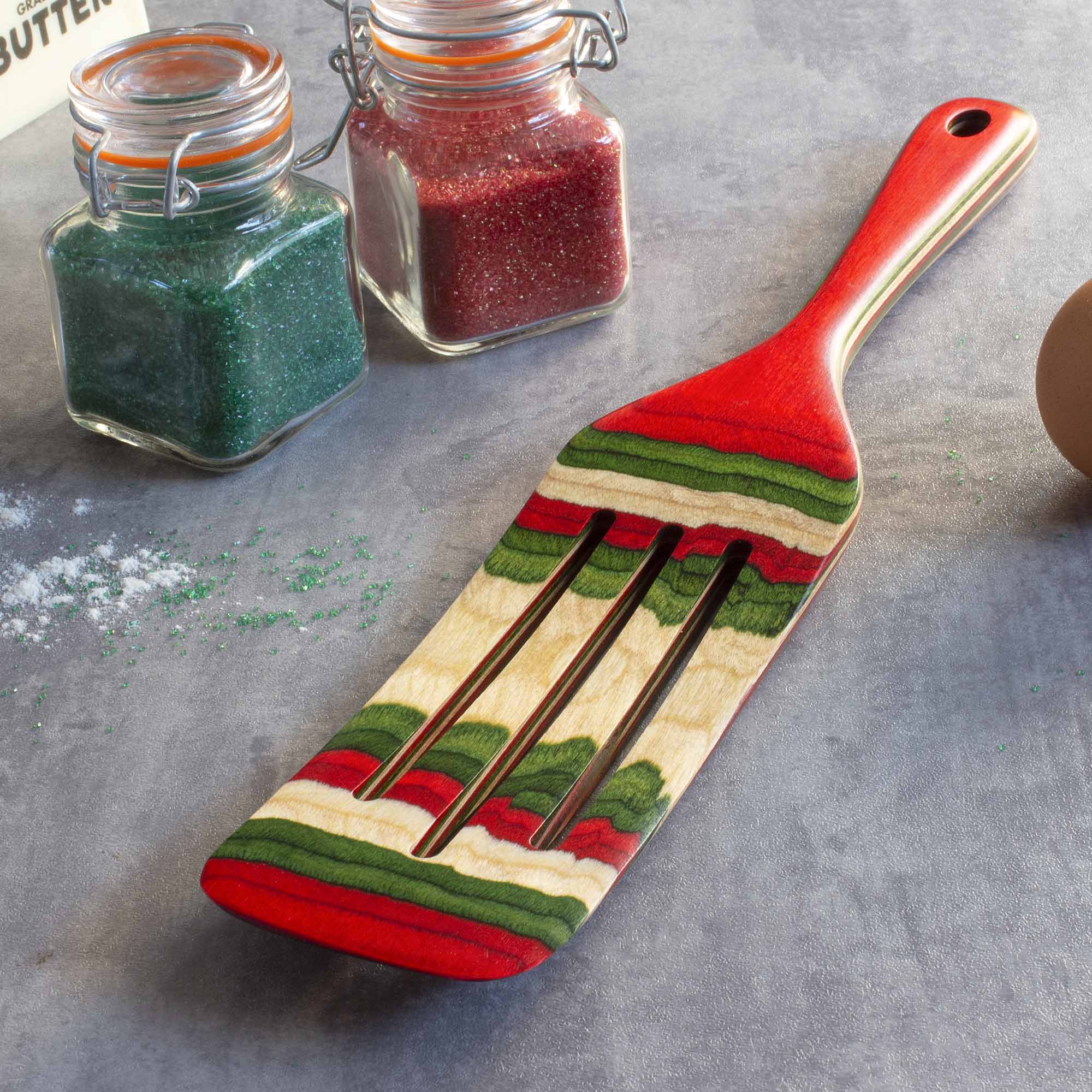 totally-bamboo-baltique-north-pole-collection-spurtle-13-red-green-birch-wood image 3