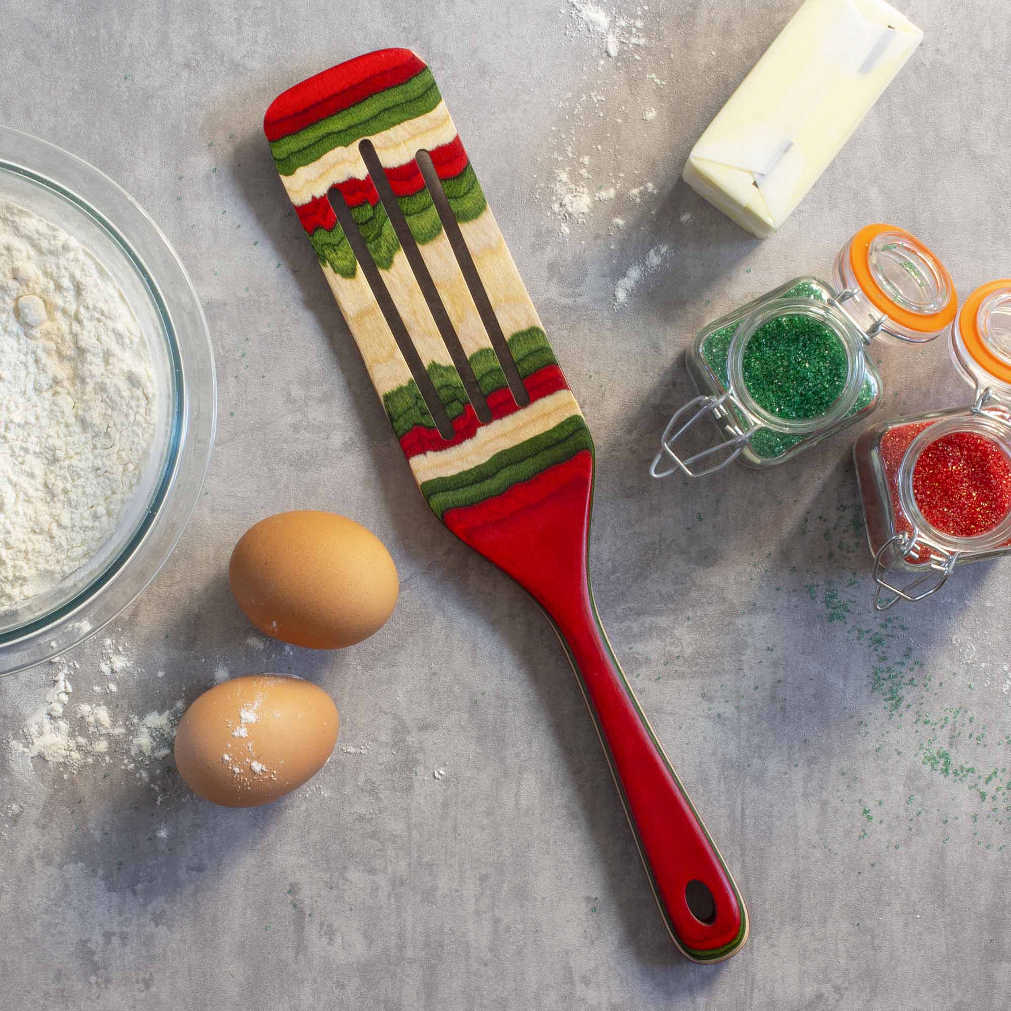 totally-bamboo-baltique-north-pole-collection-spurtle-13-red-green-birch-wood image 4