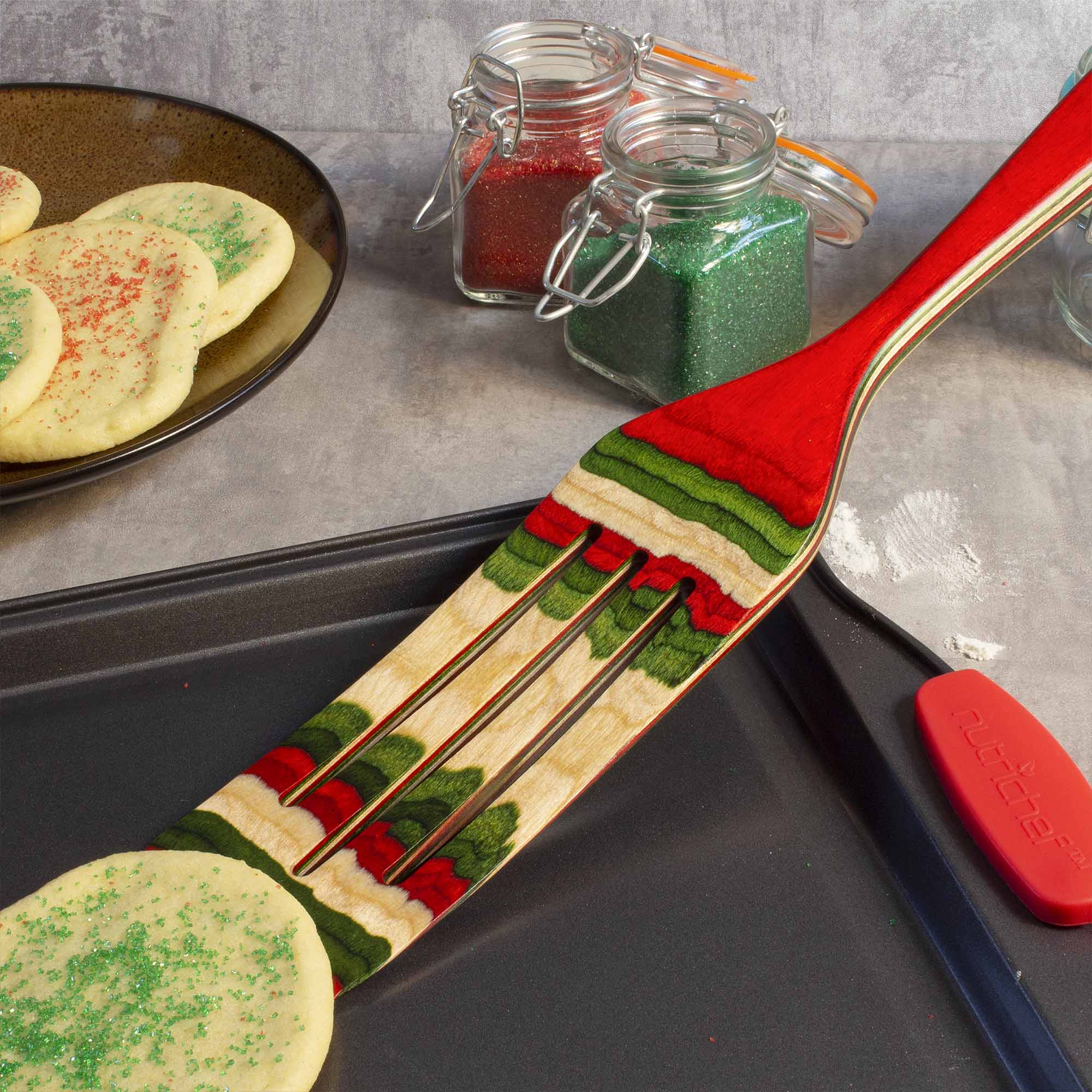 totally-bamboo-baltique-north-pole-collection-spurtle-13-red-green-birch-wood image 5