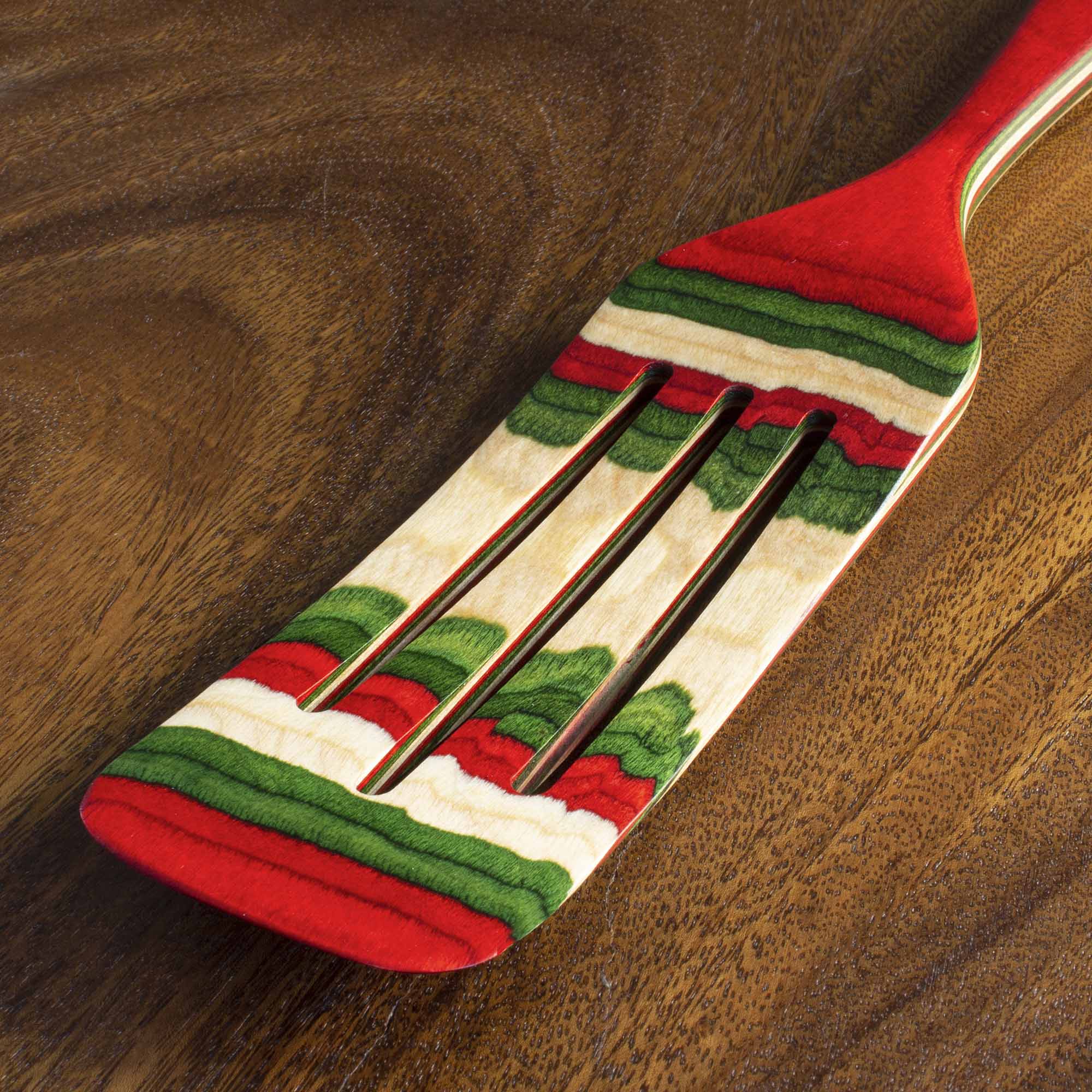 totally-bamboo-baltique-north-pole-collection-spurtle-13-red-green-birch-wood image 6