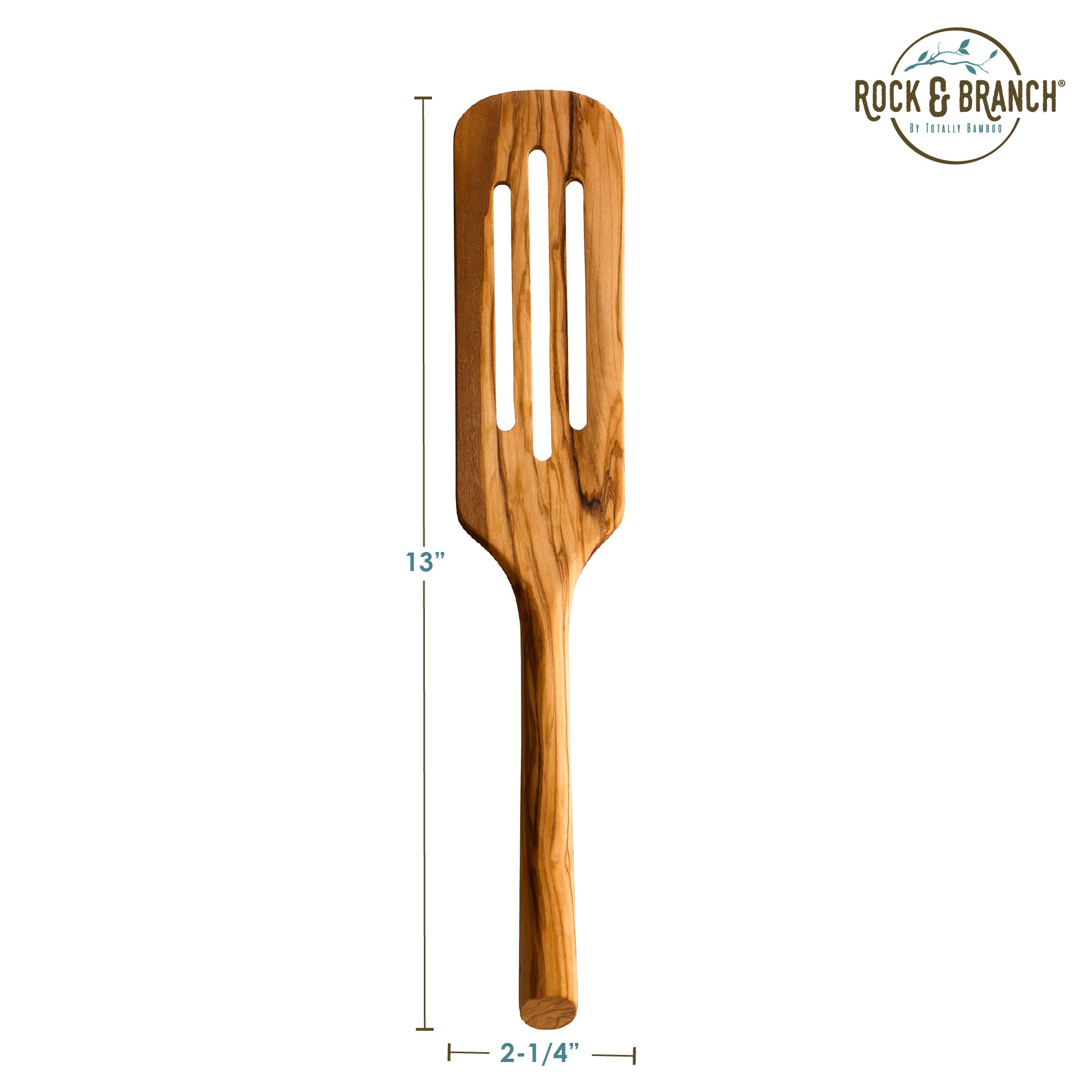 totally-bamboo-rock-branch-olive-wood-slotted-spurtle image 6
