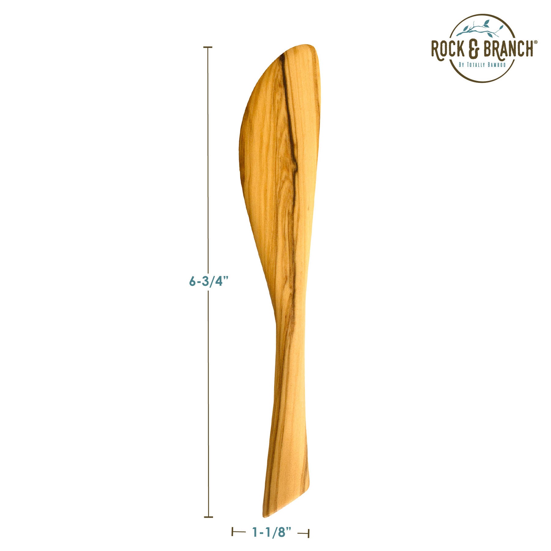totally-bamboo-rock-branch-olive-wood-spreader-knife image 6