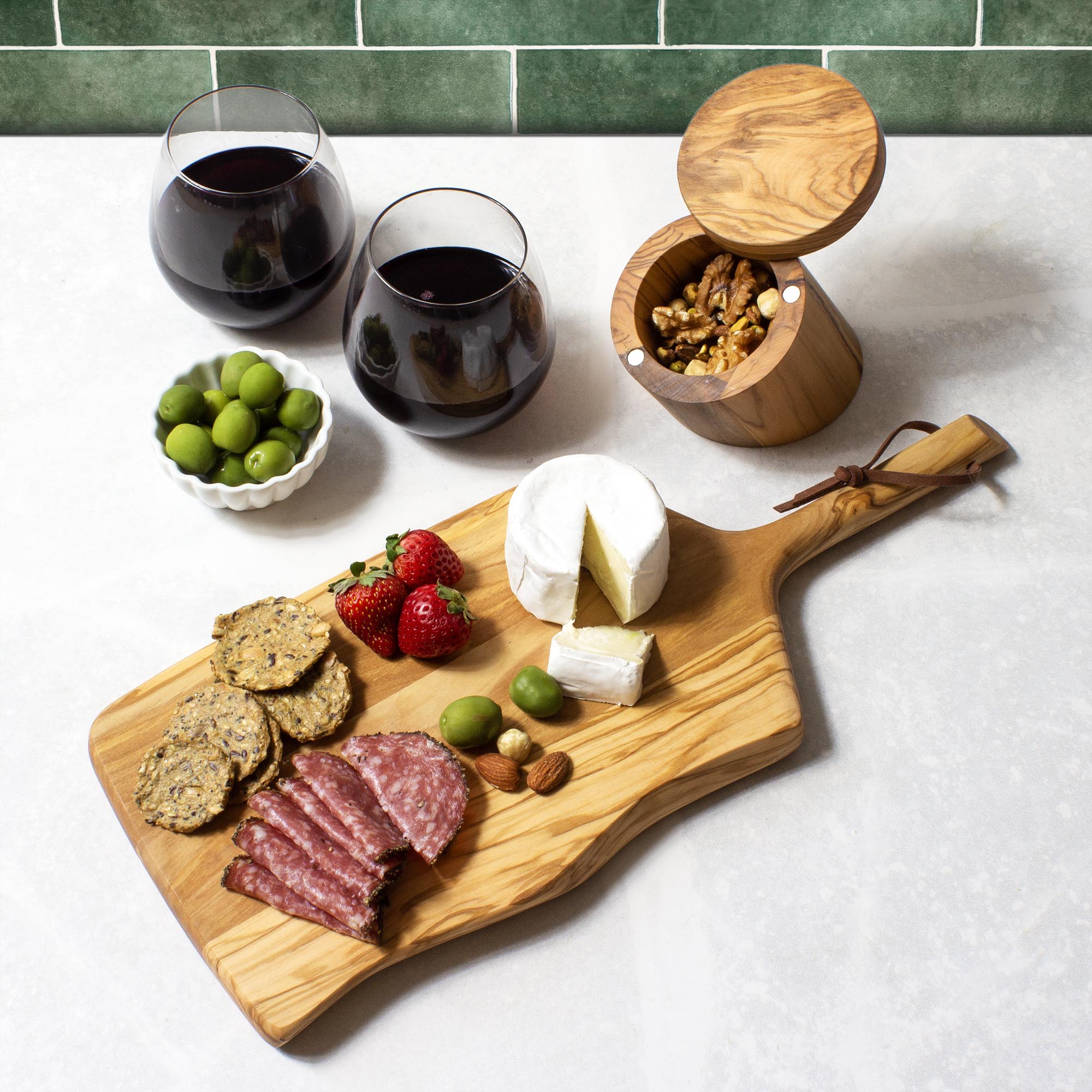 rock-branch-olive-wood-charcuterie-serving-paddle-rustic-unique image 2