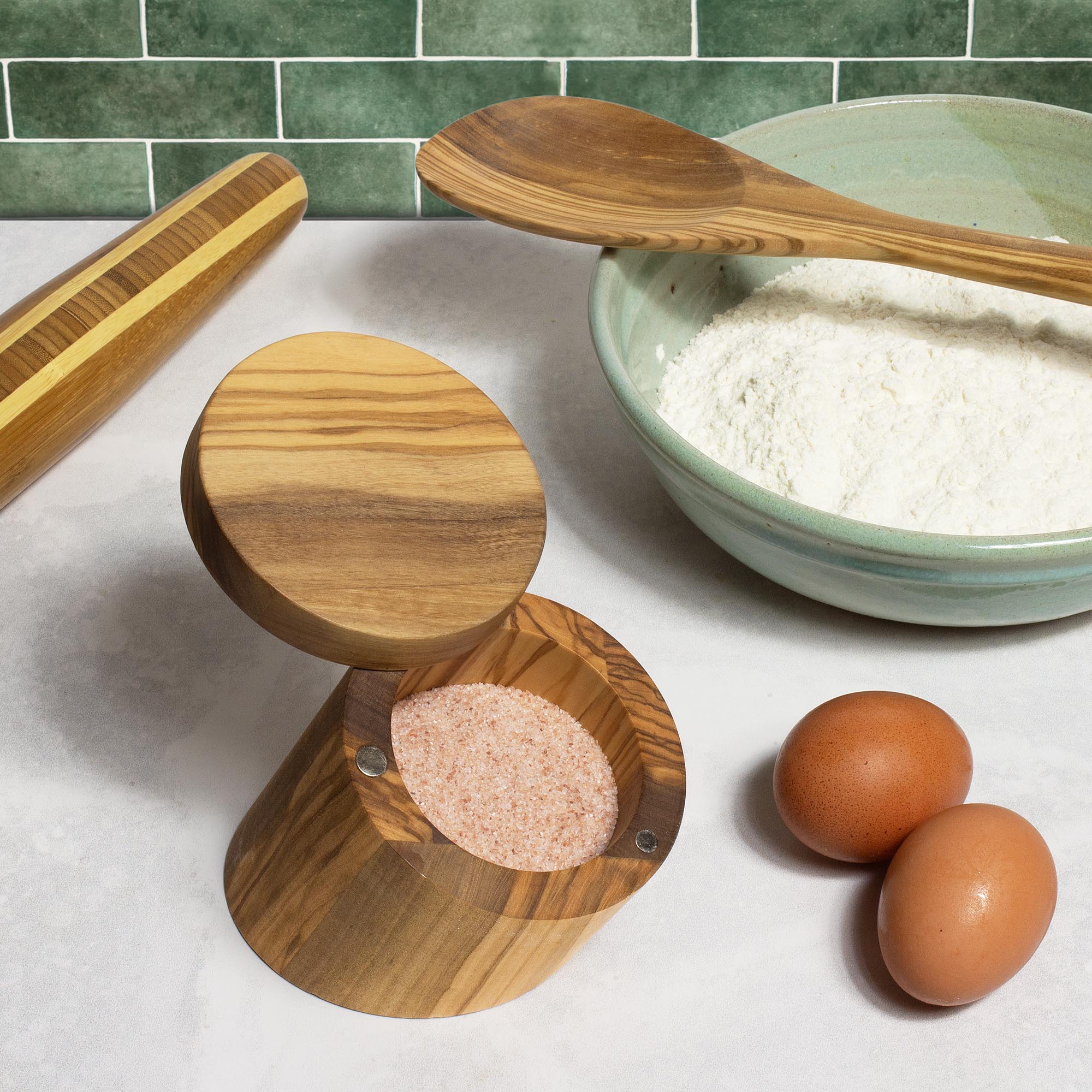 totally-bamboo-rock-branch-olive-wood-angled-salt-cellar image 2