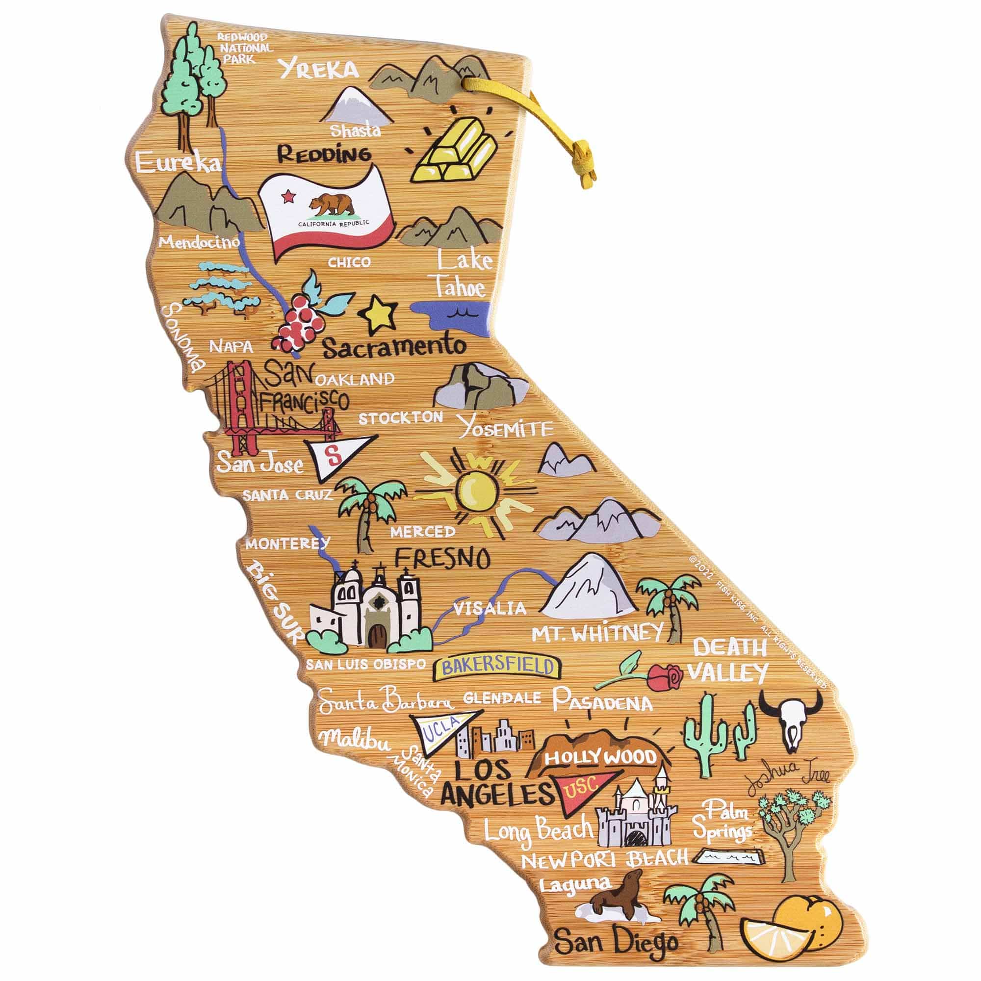 totally-bamboo-california-state-shaped-cutting-board-with-artwork-by-fish-kiss image 1