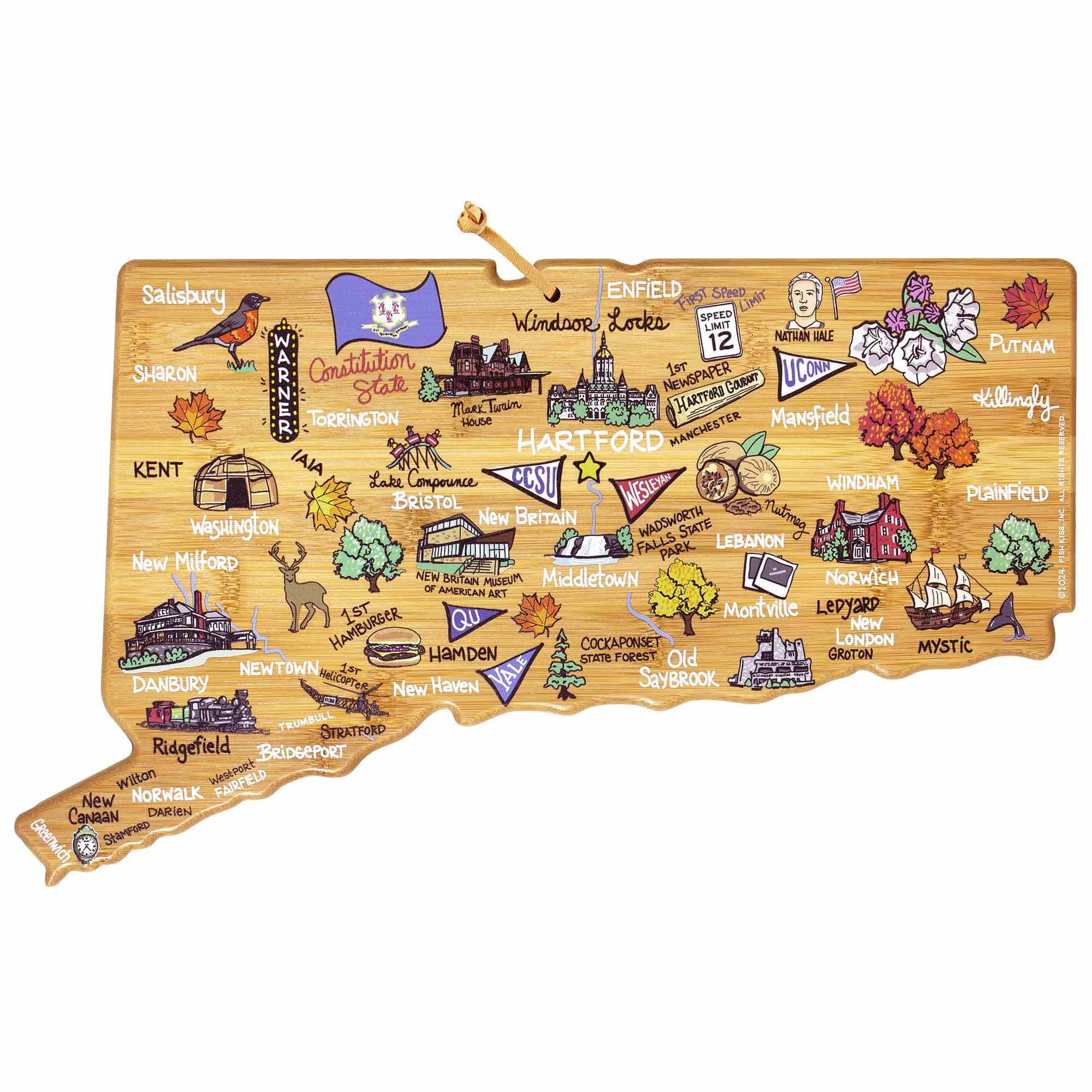 totally-bamboo-connecticut-cutting-board-with-artwork-by-fish-kiss image 1