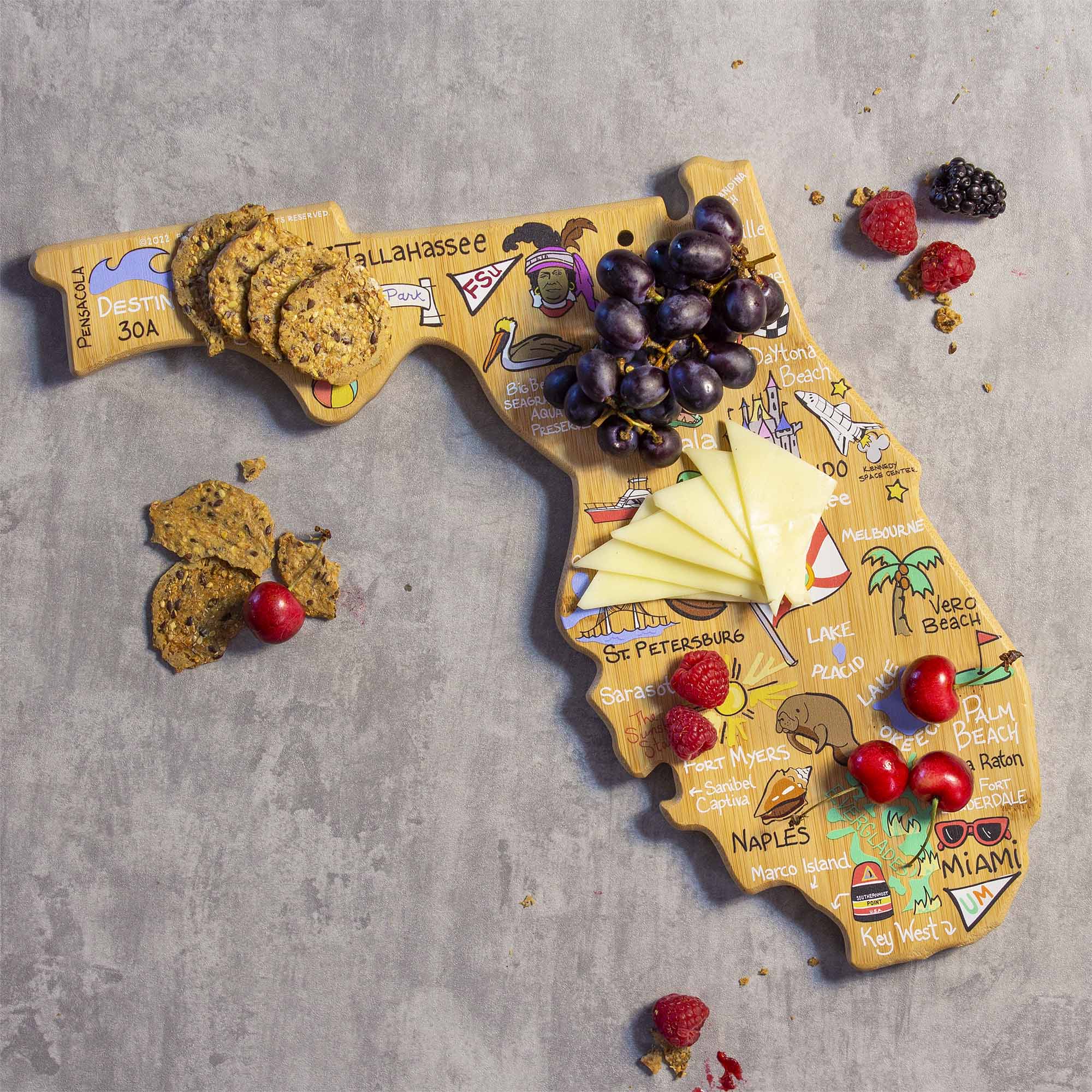totally-bamboo-florida-cutting-board-with-artwork-by-fish-kiss image 2
