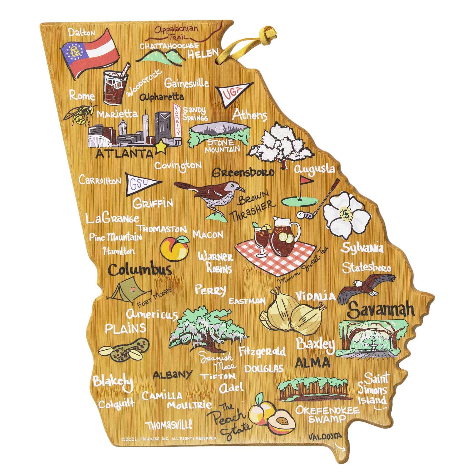 totally-bamboo-georgia-cutting-board-with-artwork-by-fish-kiss image 1