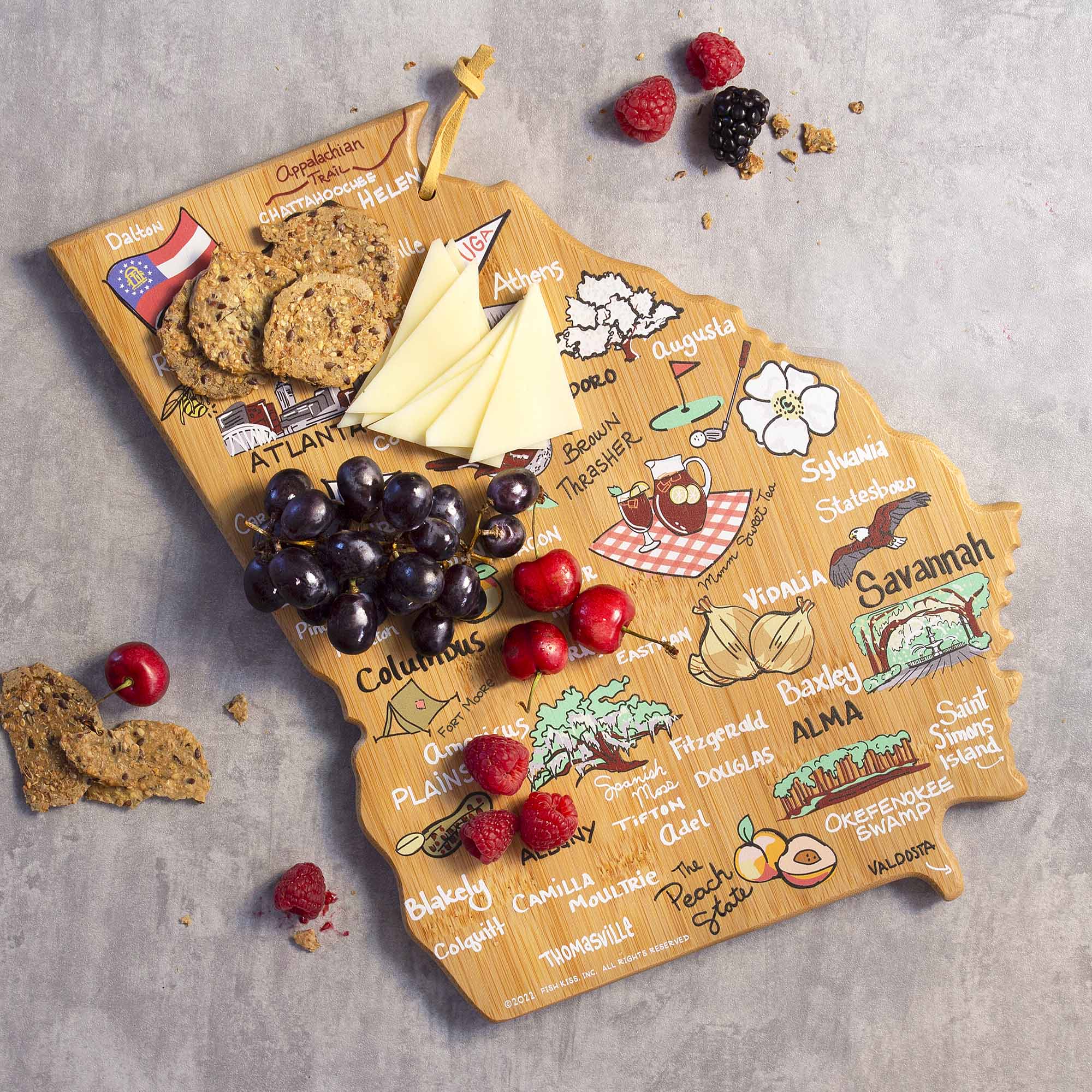 totally-bamboo-georgia-cutting-board-with-artwork-by-fish-kiss image 2