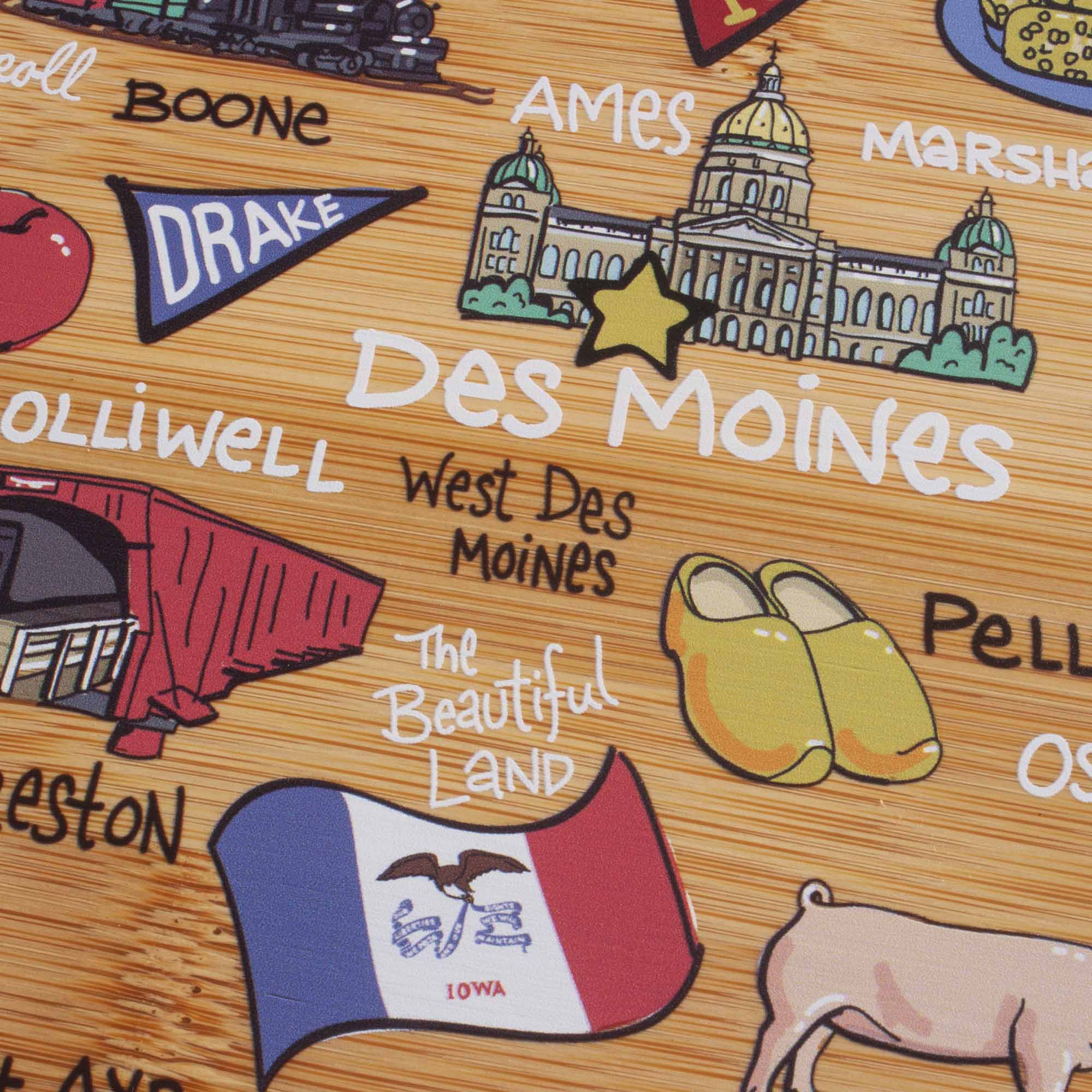 totally-bamboo-iowa-state-shaped-cutting-board-with-fish-kiss-artwork image 6