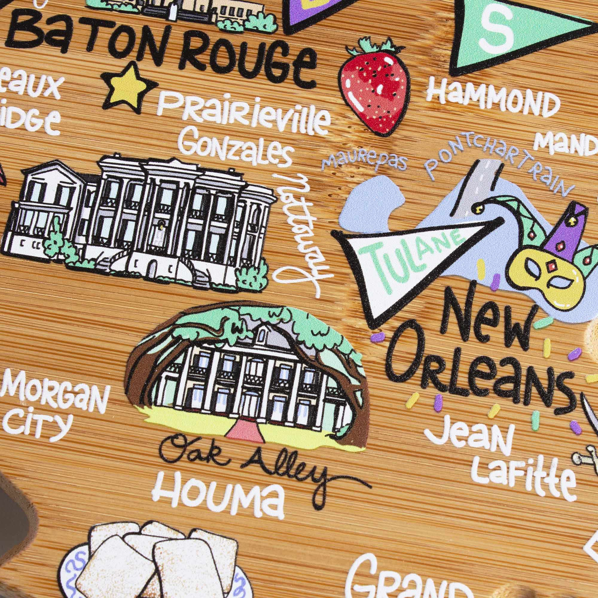 totally-bamboo-louisiana-state-shaped-cutting-board-with-fish-kiss-artwork-by-an image 5