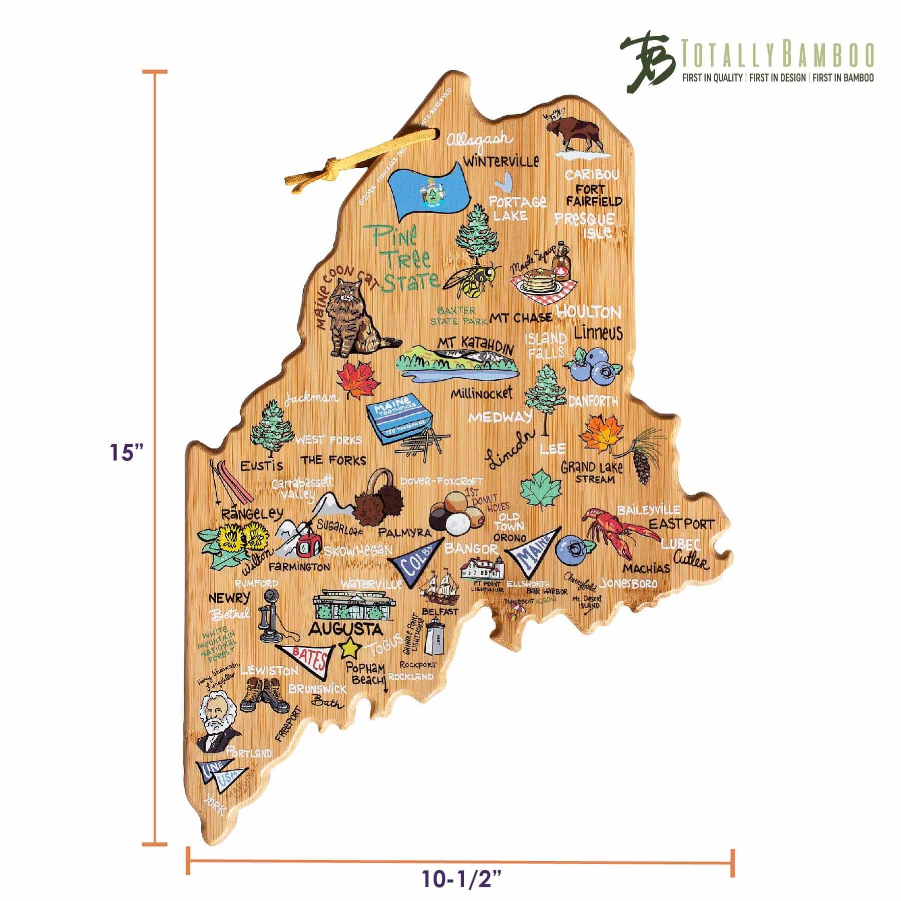 totally-bamboo-maine-state-shaped-cutting-board-with-fish-kiss-artwork-by-anne-k image 2