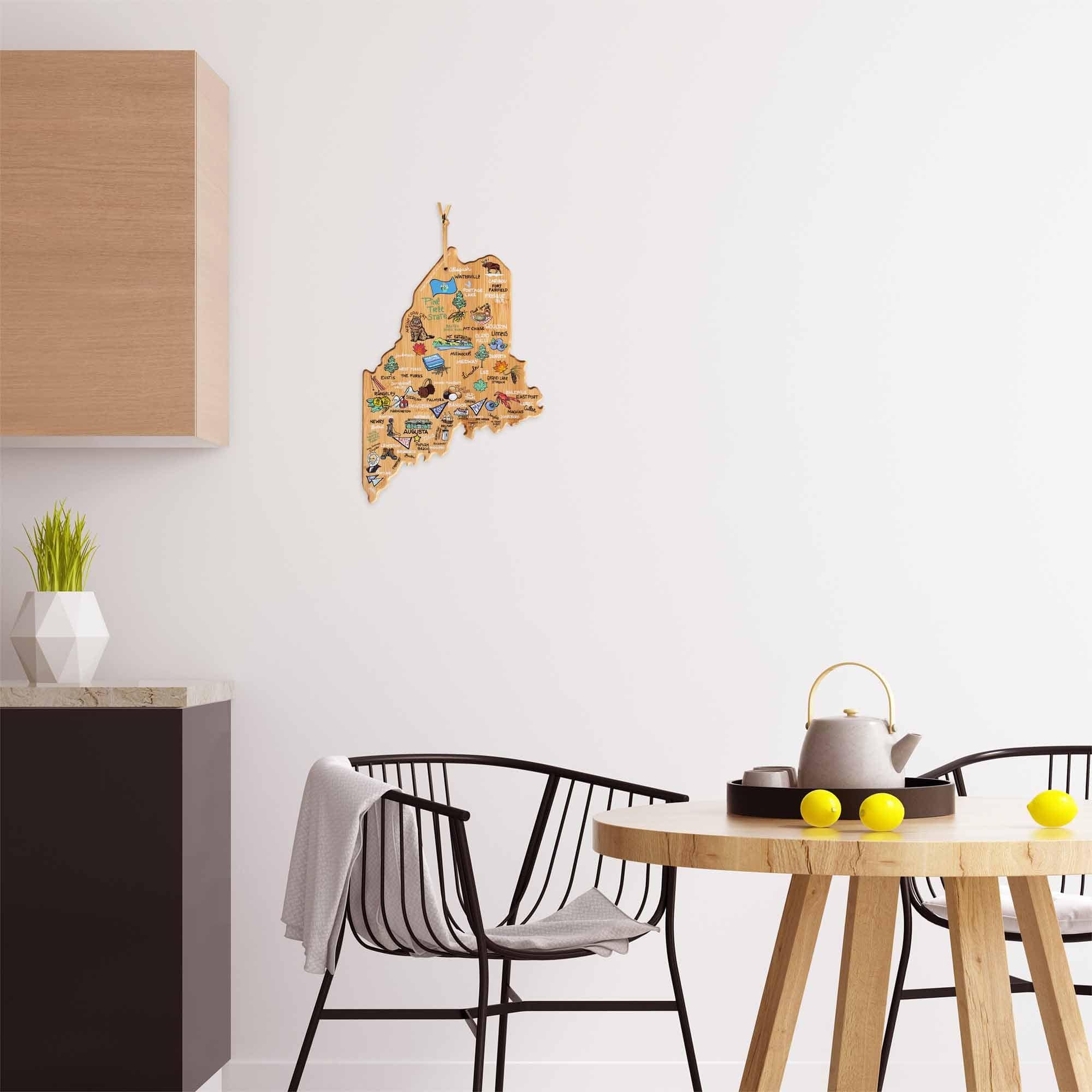 totally-bamboo-maine-state-shaped-cutting-board-with-fish-kiss-artwork-by-anne-k image 3