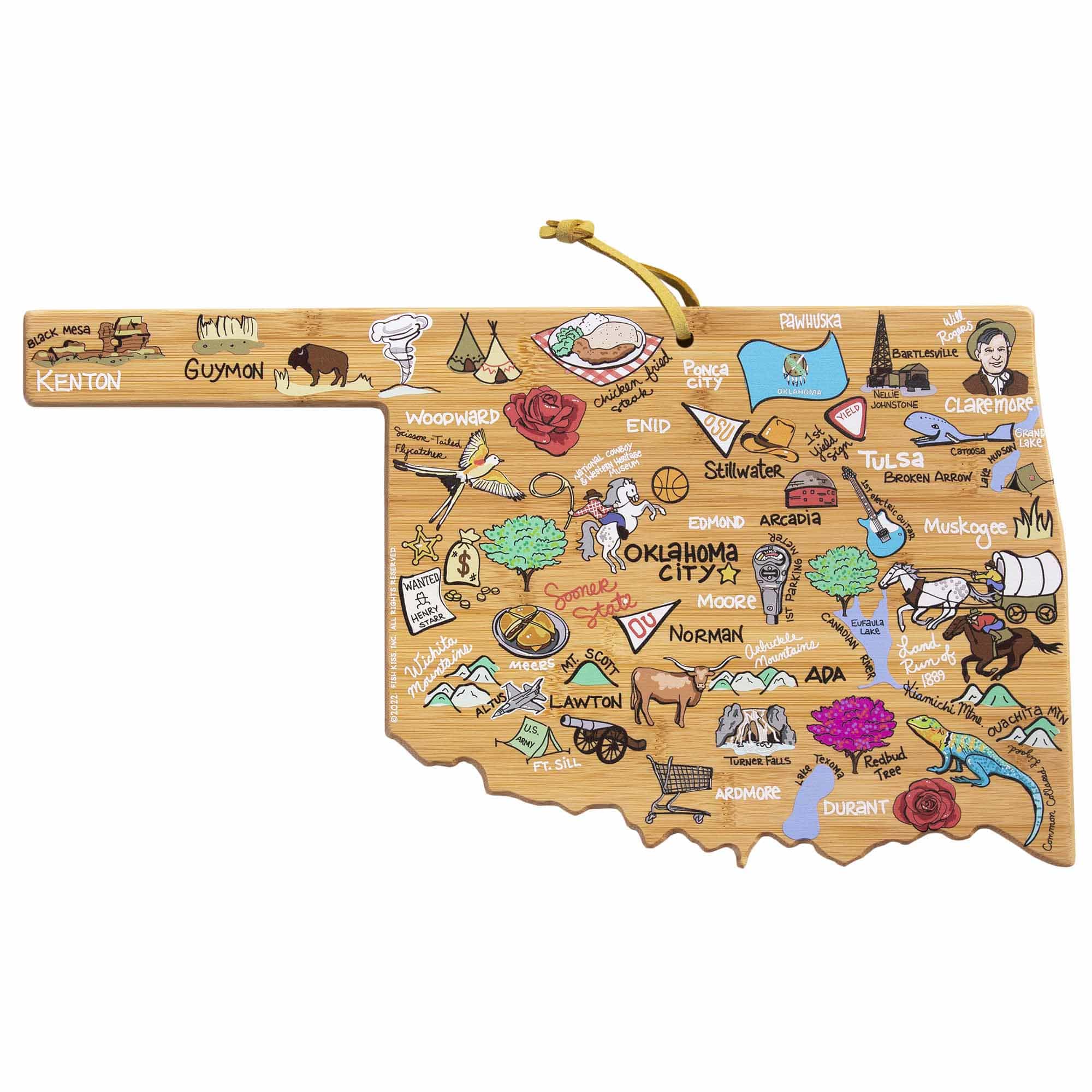totally-bamboo-oklahoma-cutting-board-with-artwork-by-fish-kiss image 1