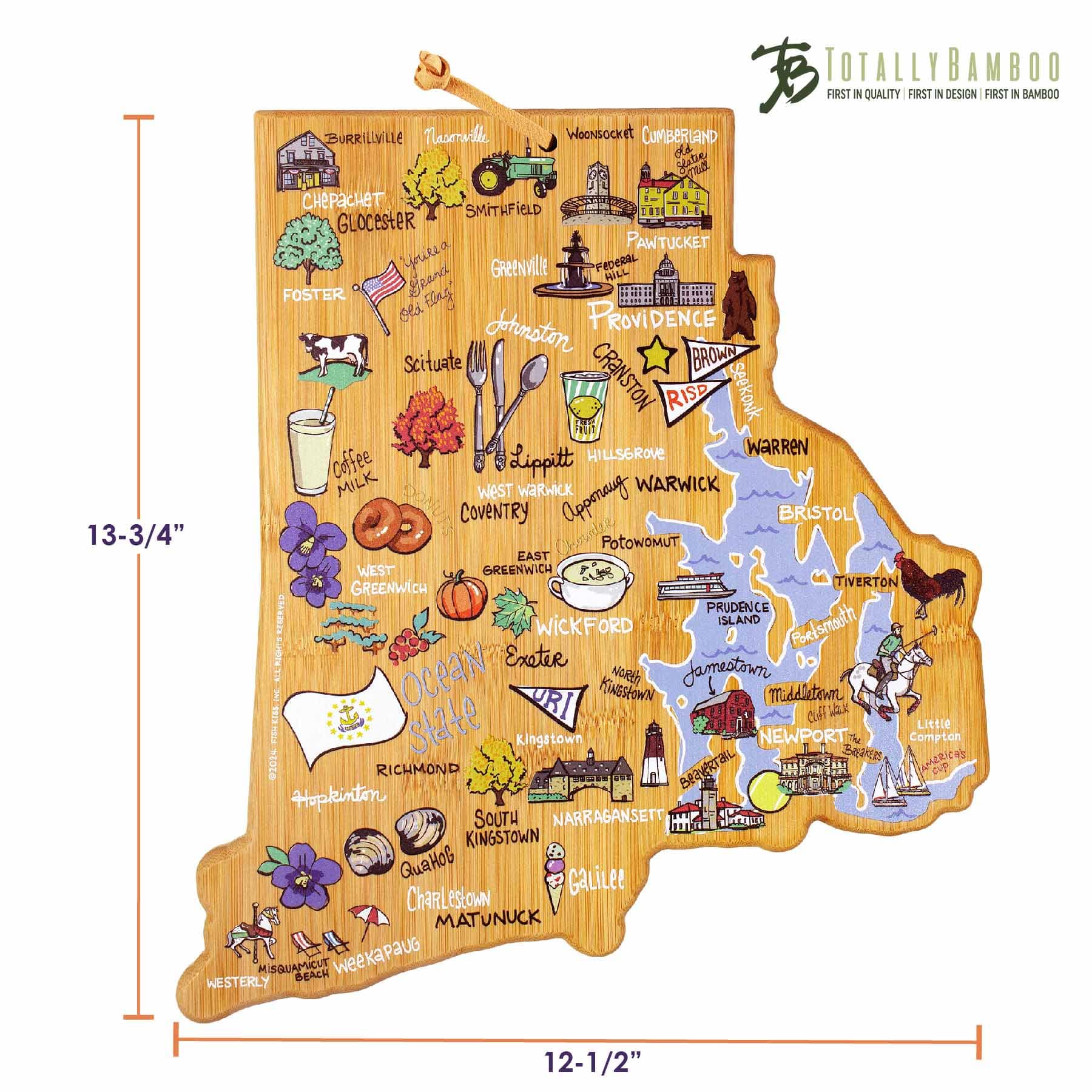 totally-bamboo-rhode-island-state-shaped-cutting-board-with-artwork-by-fish-kiss image 7