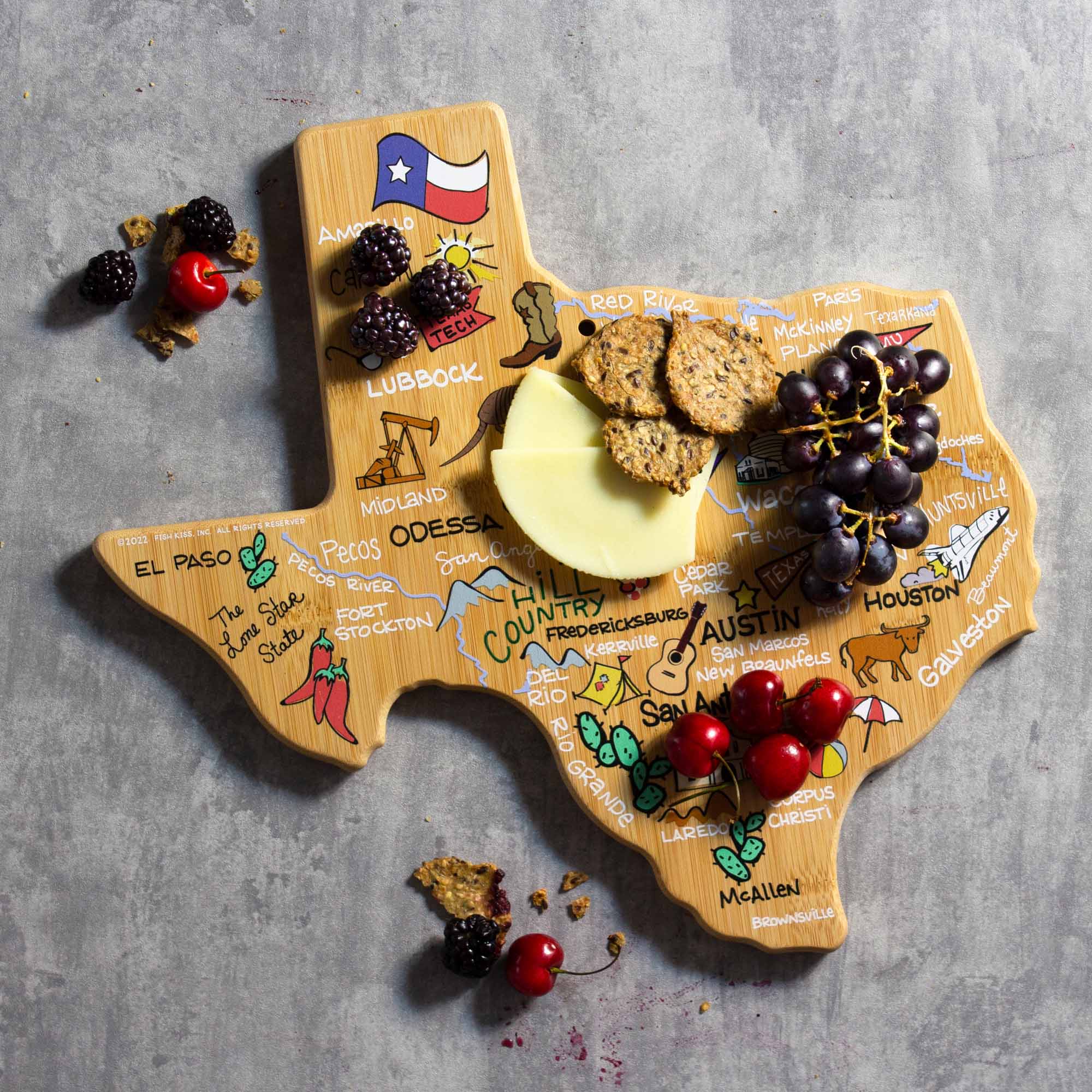 totally-bamboo-texas-cutting-board-with-artwork-by-fish-kiss image 2